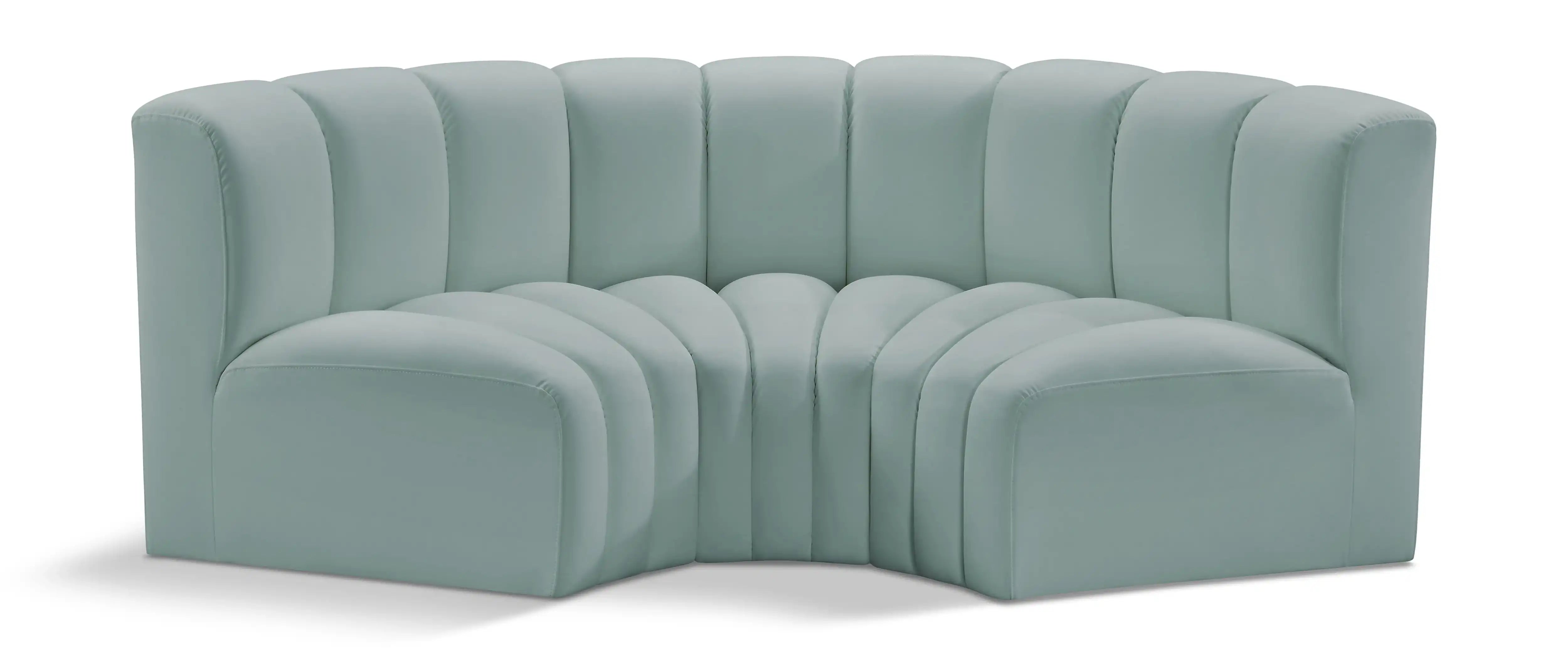 Arc - Faux Leather 3 Piece Modular U-Shaped Sofa