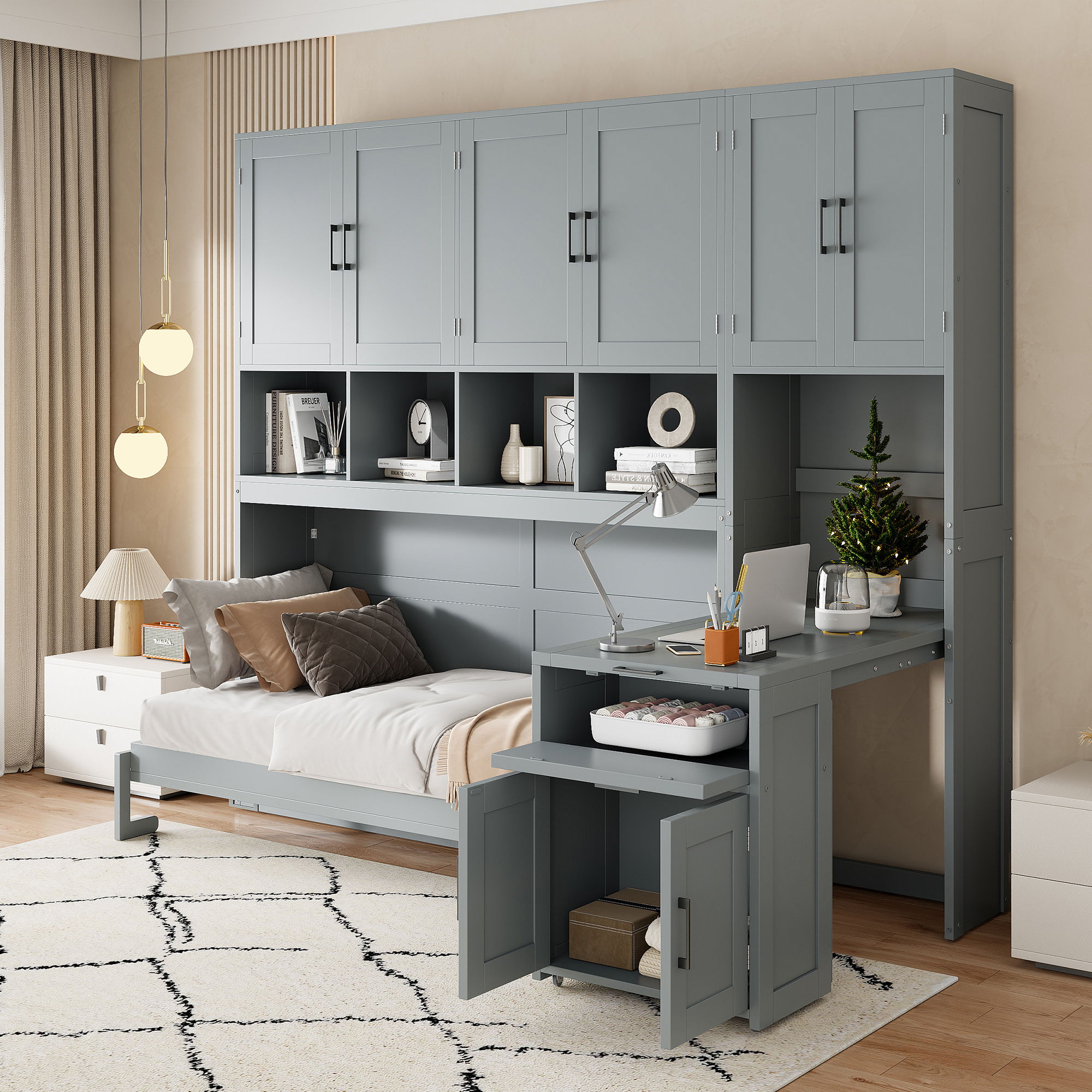 Murphy Wall Bed With Closet, Drawers & Desk