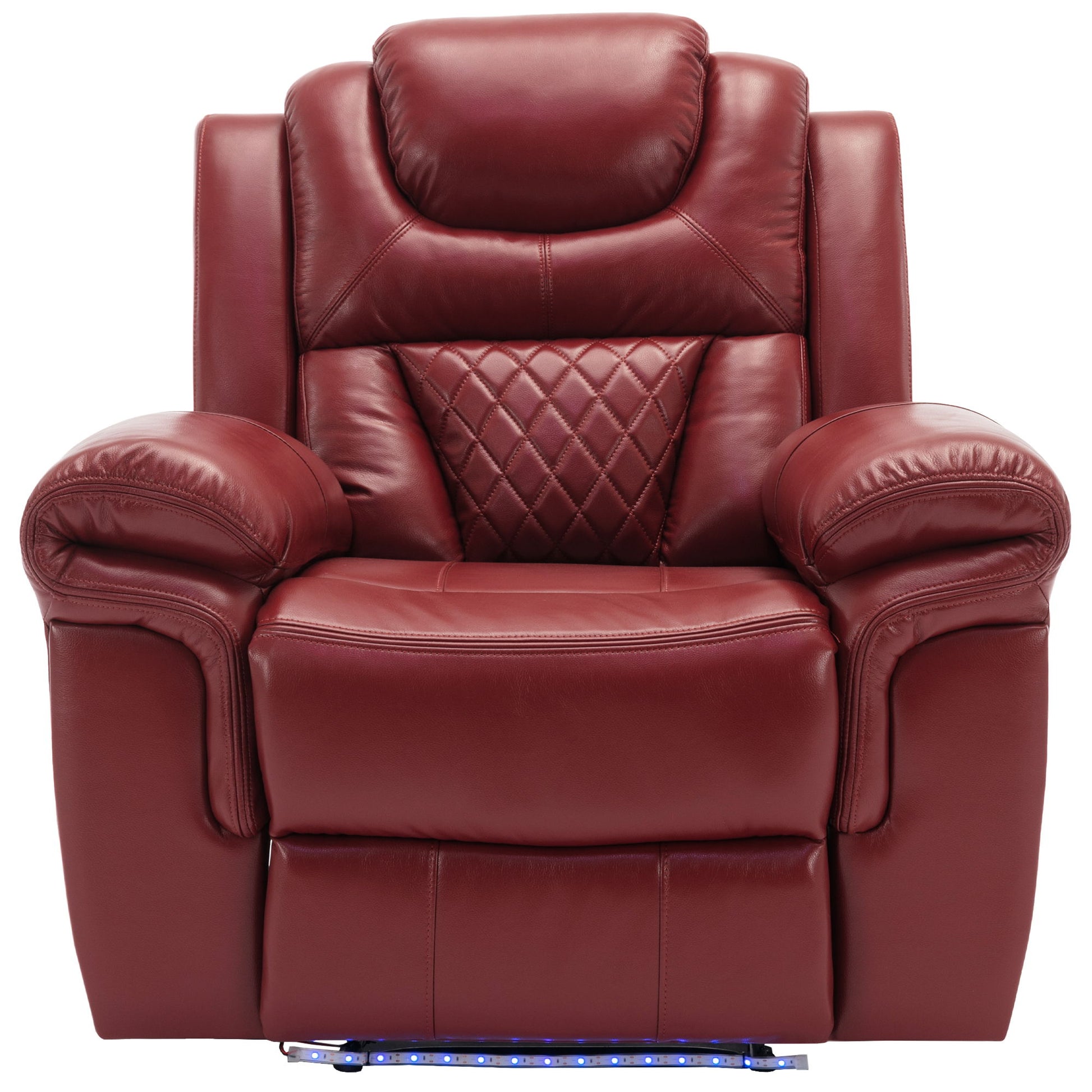 3 Pieces Recliner Sofa Sets Home Theater Seating Manual Recliner Chair With Center Console And LED Light Strip For Living Room - Best Buy Furniture