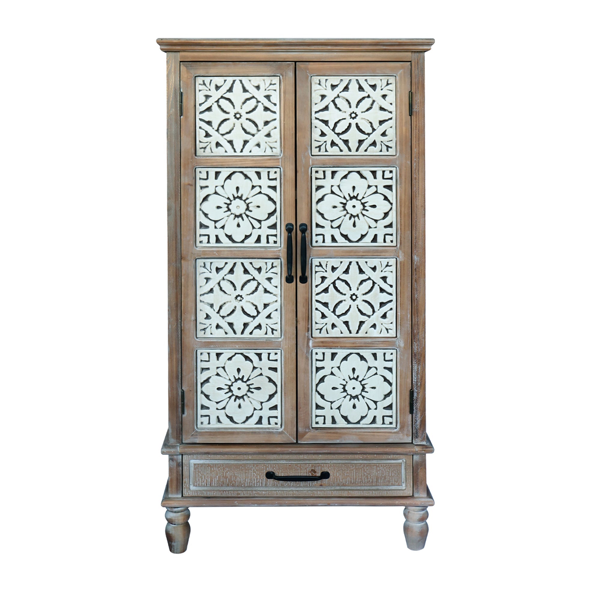55.12" Tall Tower Storage Cabinet - Rustic Fir Wood Pantry