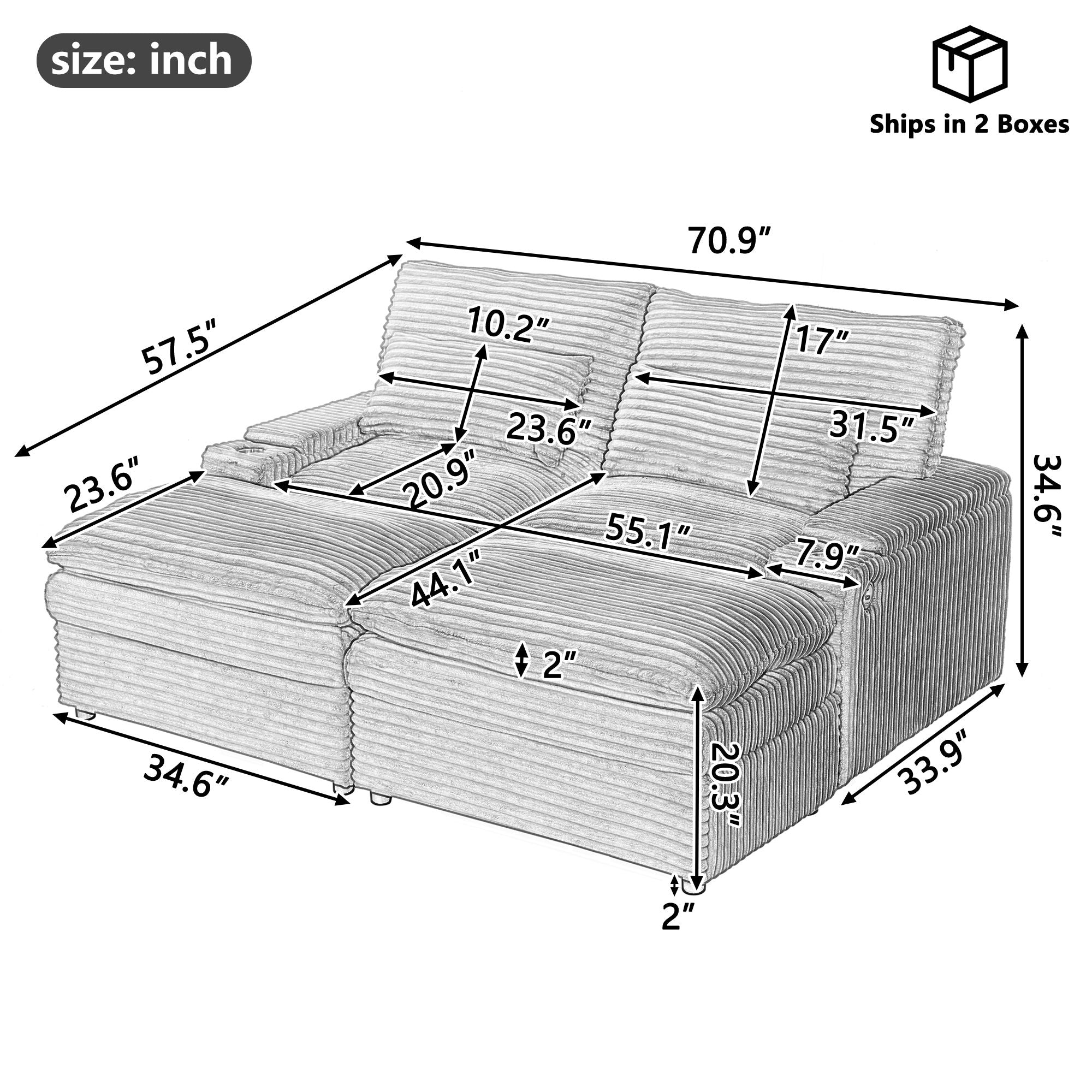 Convertible Loveseat Sofa With Storage And USB Ports - Green - Best Buy Furniture