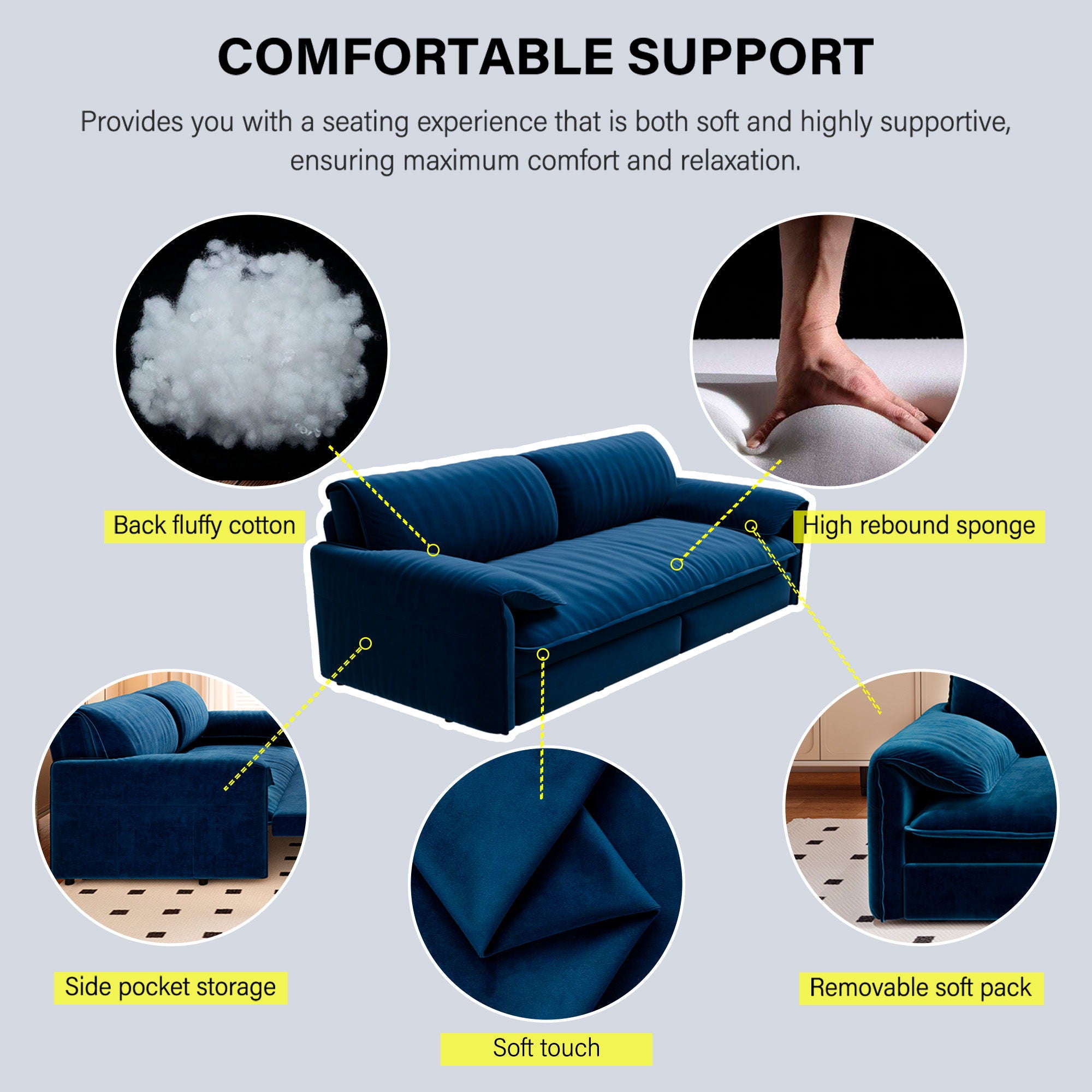 Queen Pull Out 3 In 1 Convertible Sleeper Sofa With Side Storage