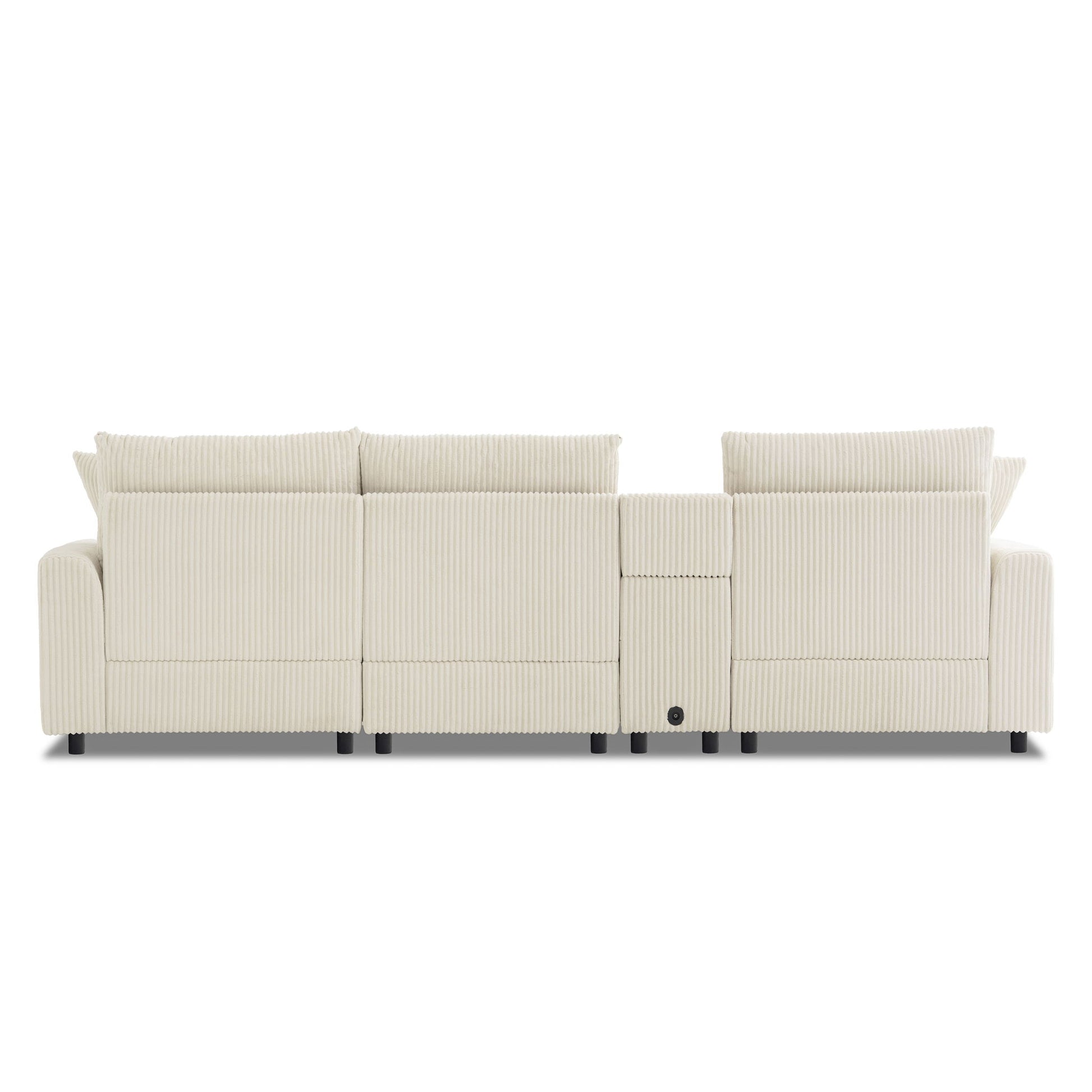 Sectional With Bluetooth Speakers L Shaped Couch With Console USB Charger, Cup Holders Storage Ottoman Deep And Wide Seat Cloud Sofa - Best Buy Furniture