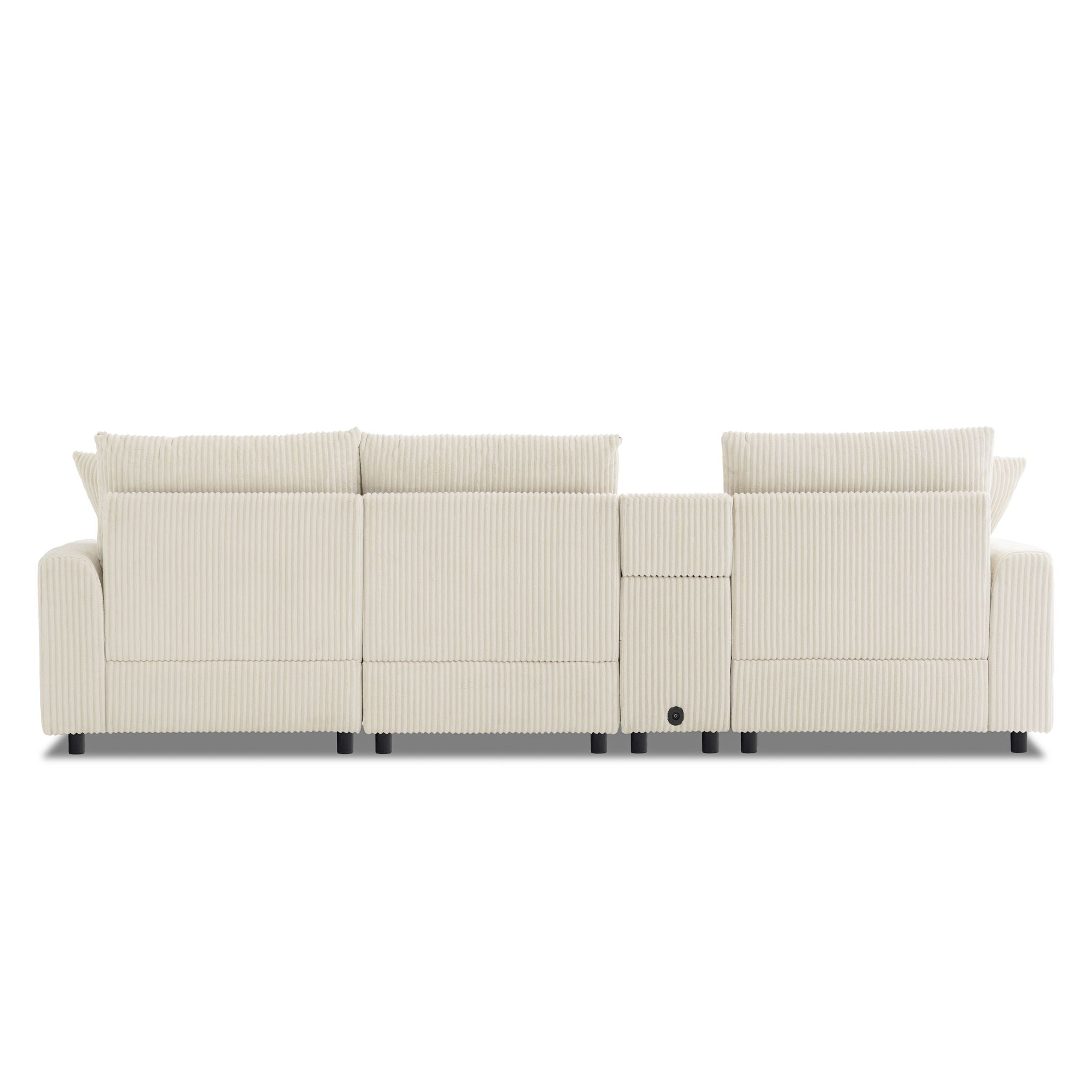 Sectional With Bluetooth Speakers L Shaped Couch With Console USB Charger, Cup Holders Storage Ottoman Deep And Wide Seat Cloud Sofa - Best Buy Furniture