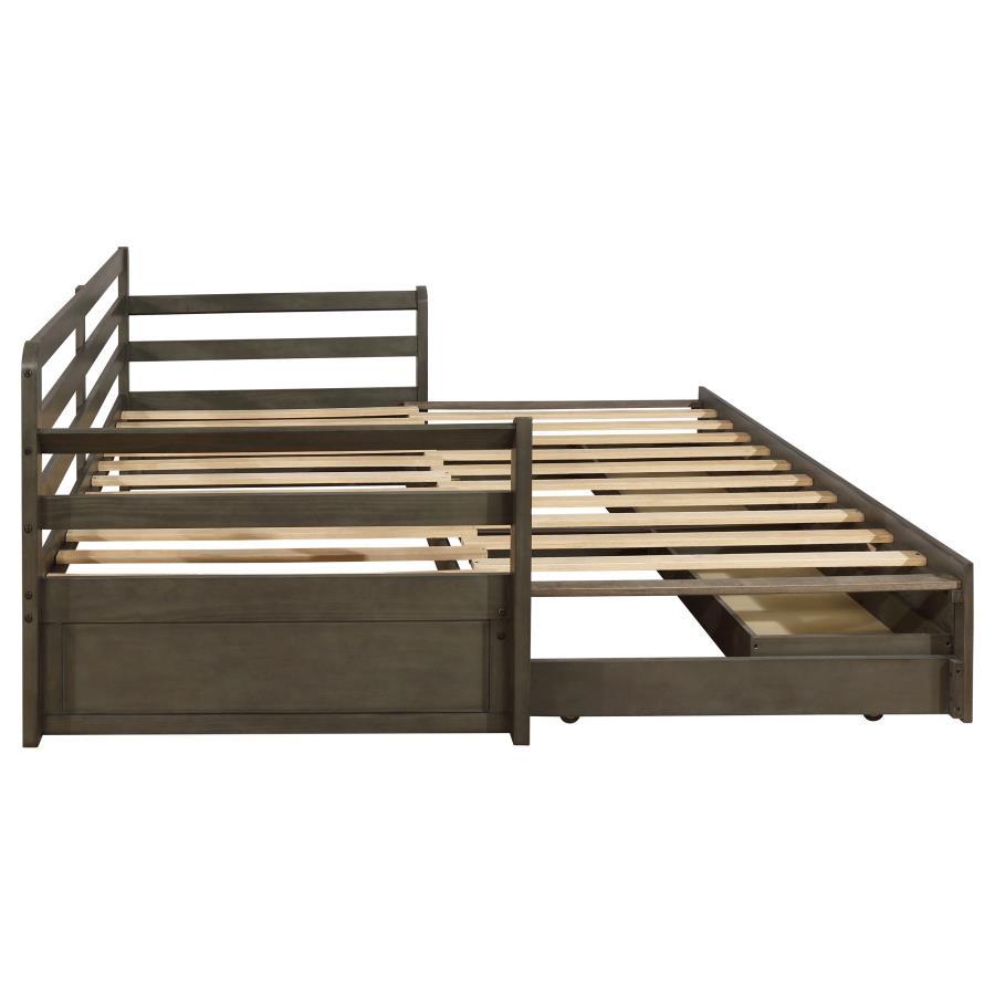 Sorrento - 2-Drawer Twin Long Daybed With Extension Trundle - Gray