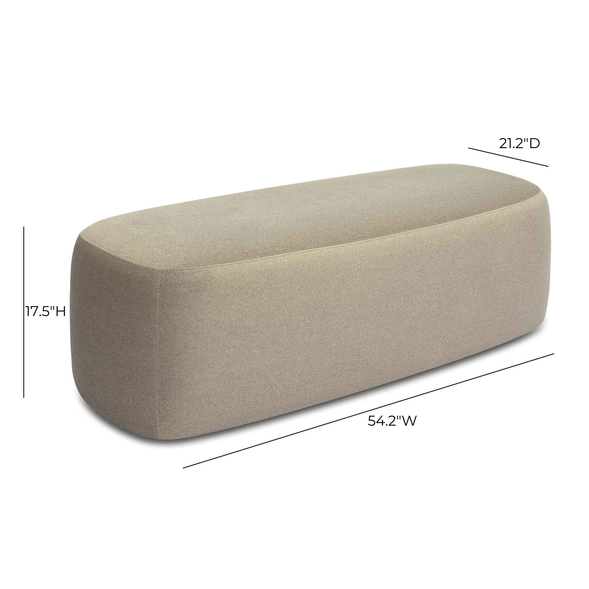 Graceland - Faux Mohair Bench - Taupe