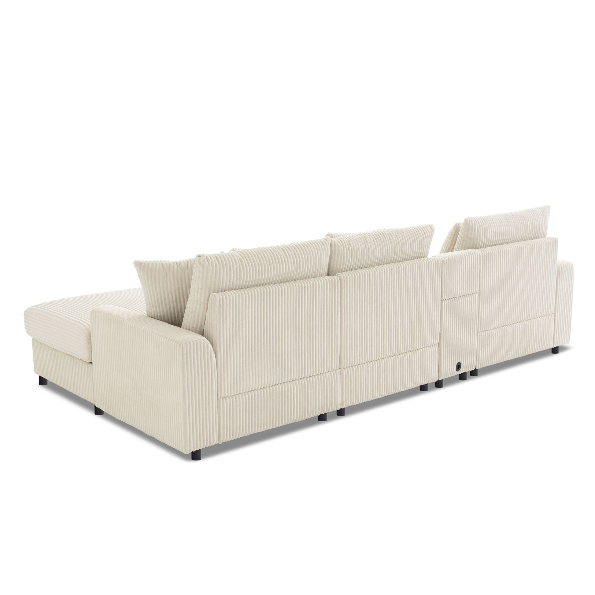 Sectional With Bluetooth Speakers L Shaped Couch With Console USB Charger, Cup Holders Storage Ottoman Deep And Wide Seat Cloud Sofa - Best Buy Furniture