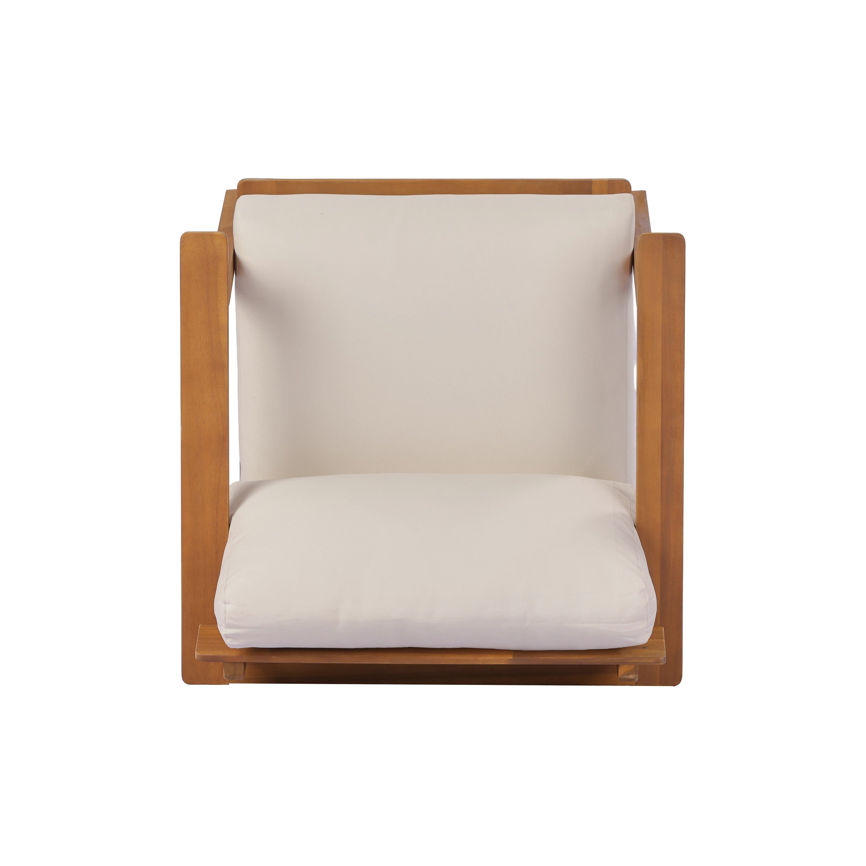 29.5' Mid-Century Modern Acacia Wood Outdoor Club Chair