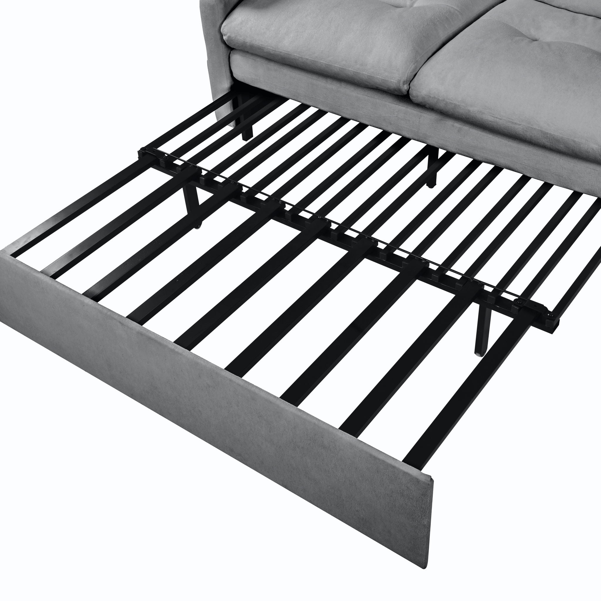 Convertible Pull Out Sofa Bed Queen Size, 3 In 1 With Side Storage