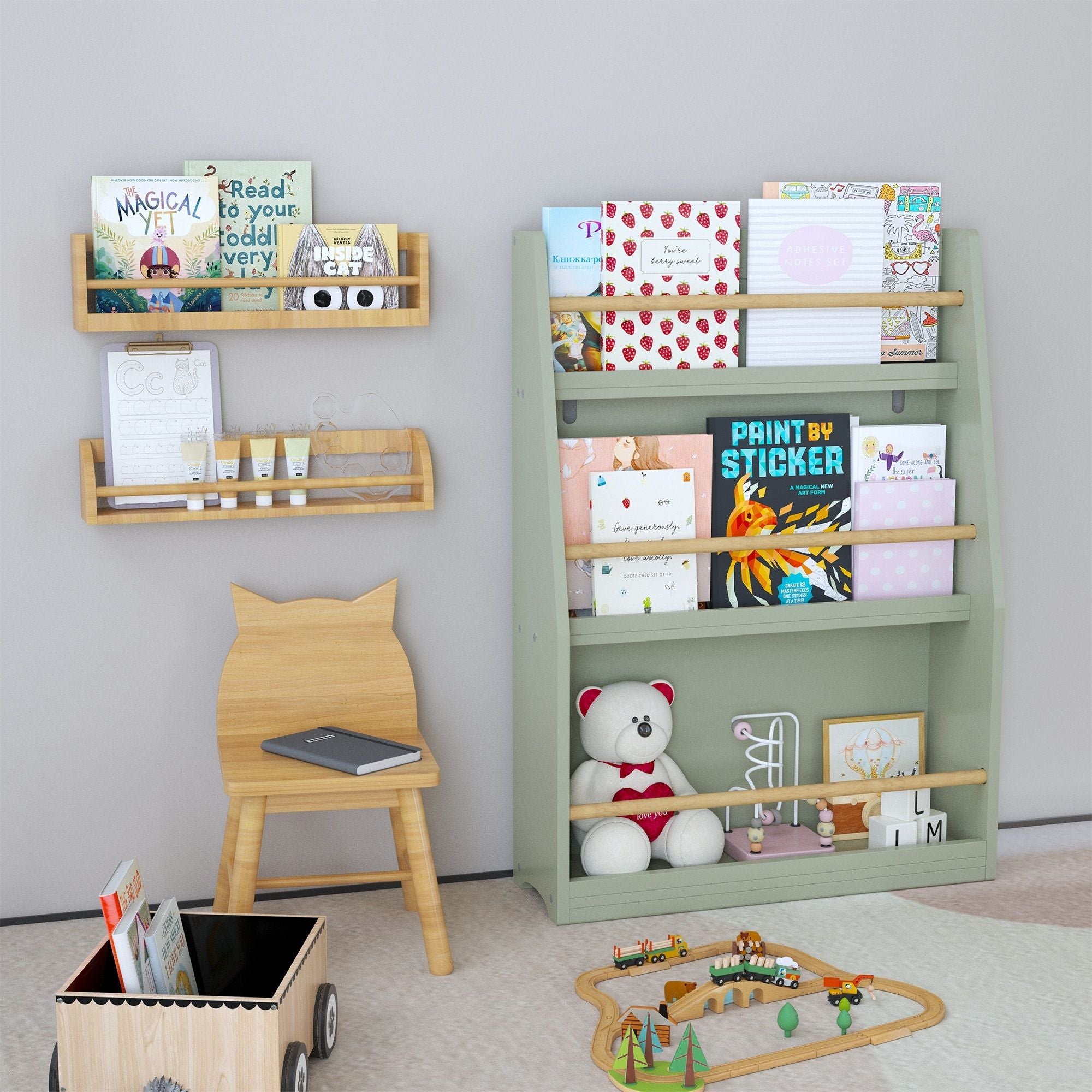 3 Tier Book Shelf, Compact Storage For Bedrooms