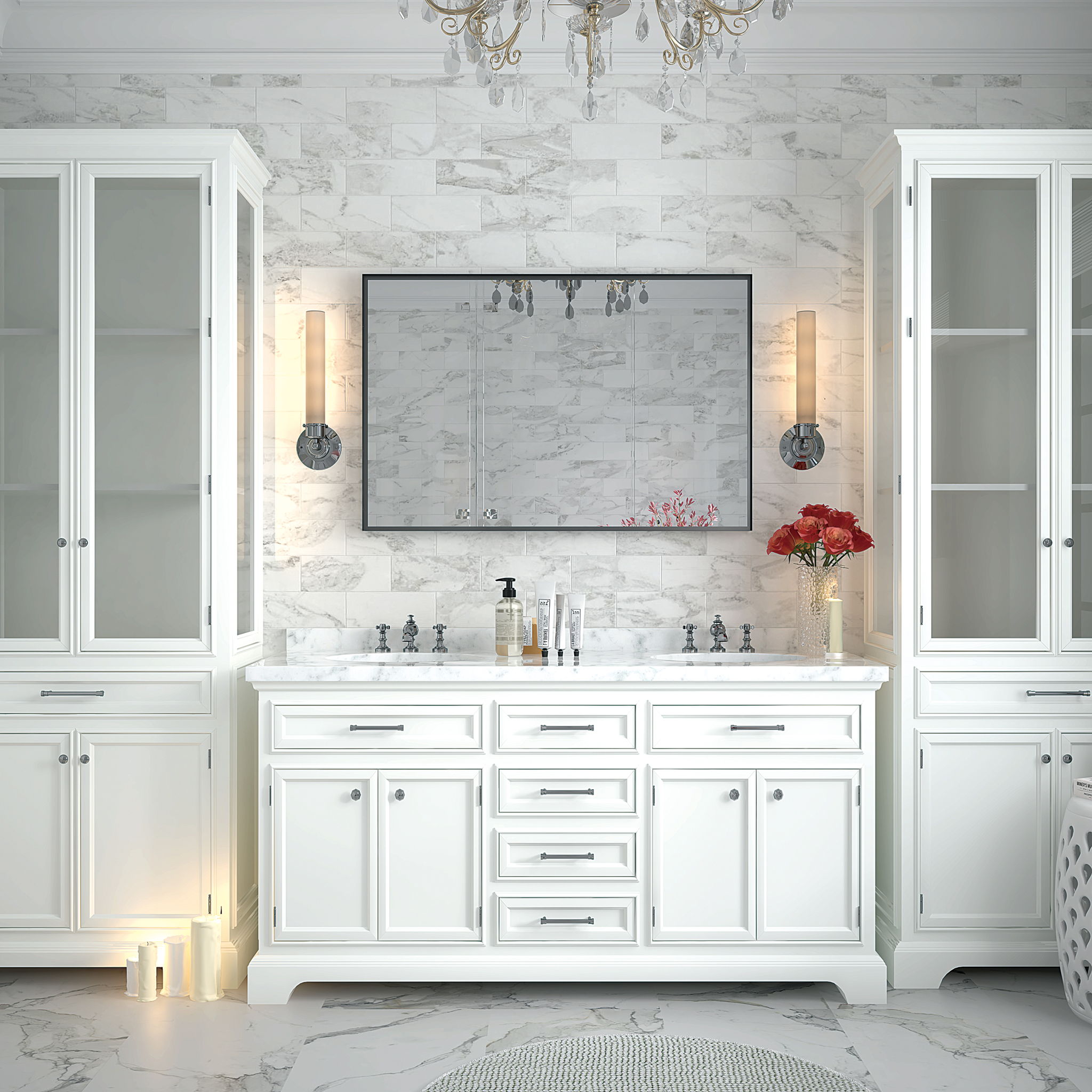 40X30" Glossy Bathroom Mirrors For Wall Rectangle Vanity Mirror Corner Hangs Farmhouse Mirror Modern Metal Framed Rectangular Mirror, Decorative Square Corner Mirror (Horizontal & Vertical) - Black - Best Buy Furniture