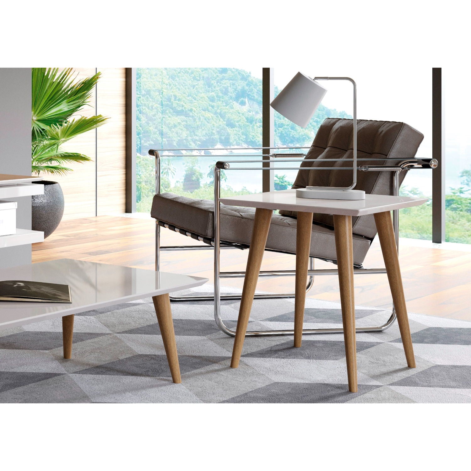 Utopia - Square End Table - Off White