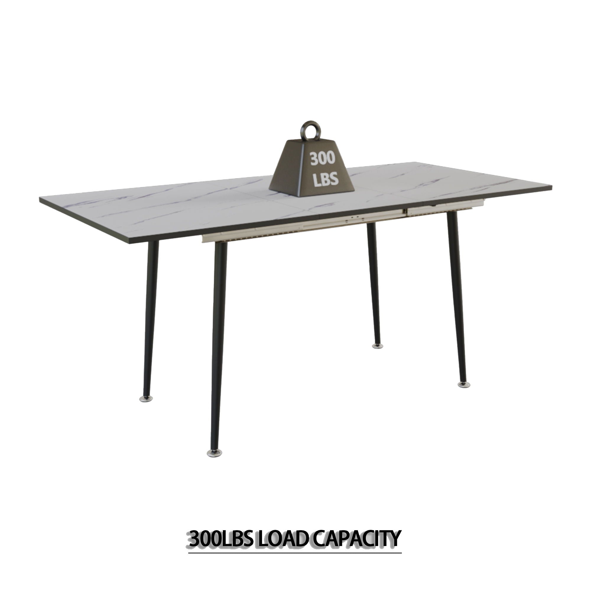 Modern Extendable Dining Table And Chair Set For 2 - 6 People