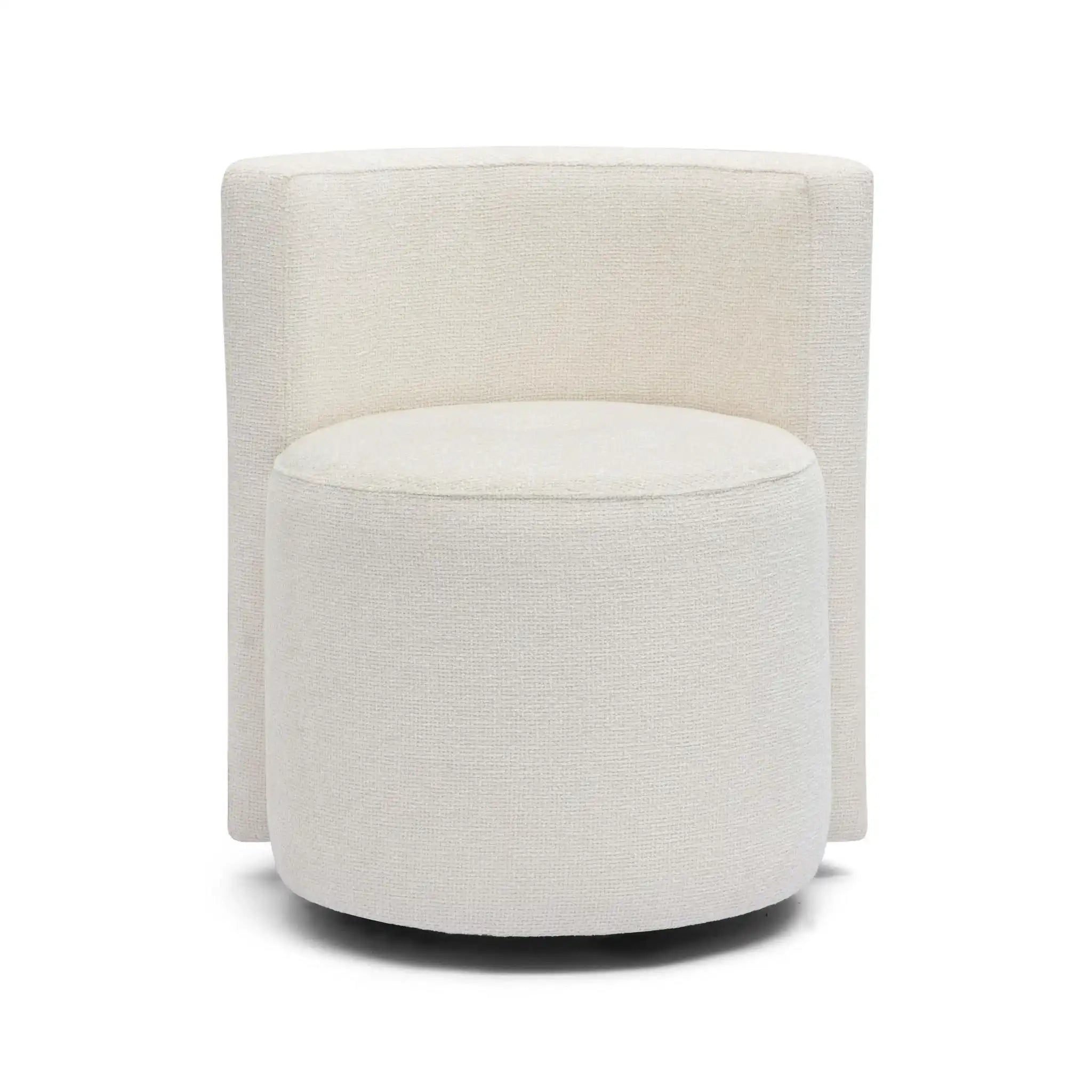 Alyssa - Chenille Rolling Desk Chair - Cream