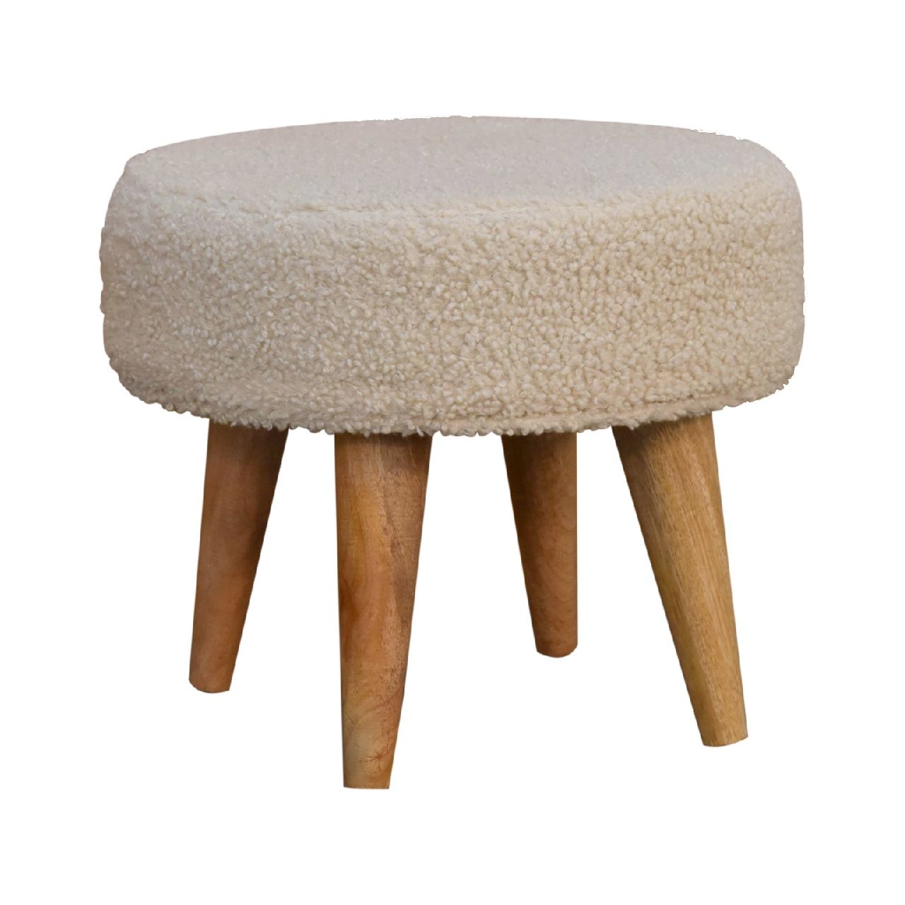Petite Footstool - Cream / Brown - Best Buy Furniture