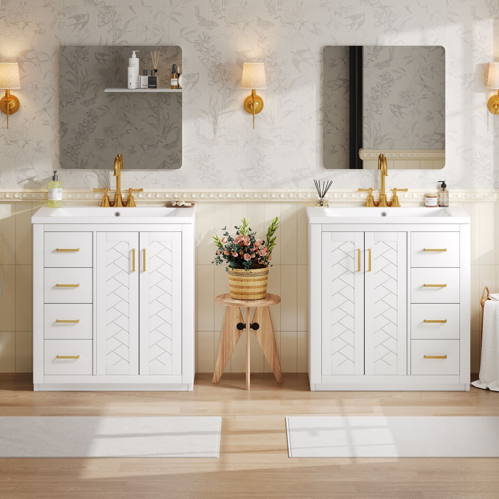 Bathroom Vanity Set With Sink, Storage Cabinet With Drawers & Soft Closing Doors