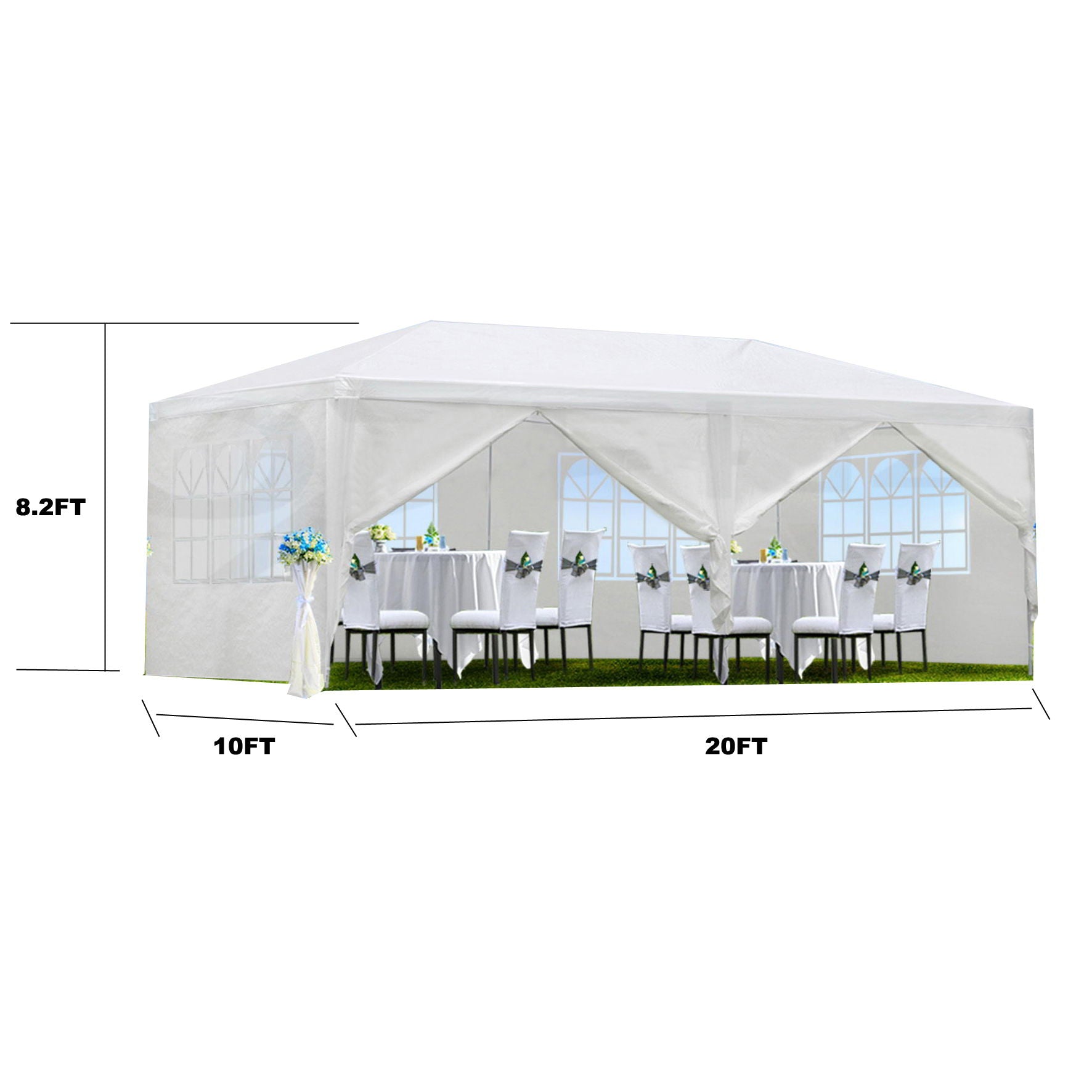 10X20' Outdoor Garden Gazebo Wedding Party Tent Canopy Marquee With Removable Sidewalls - Best Buy Furniture