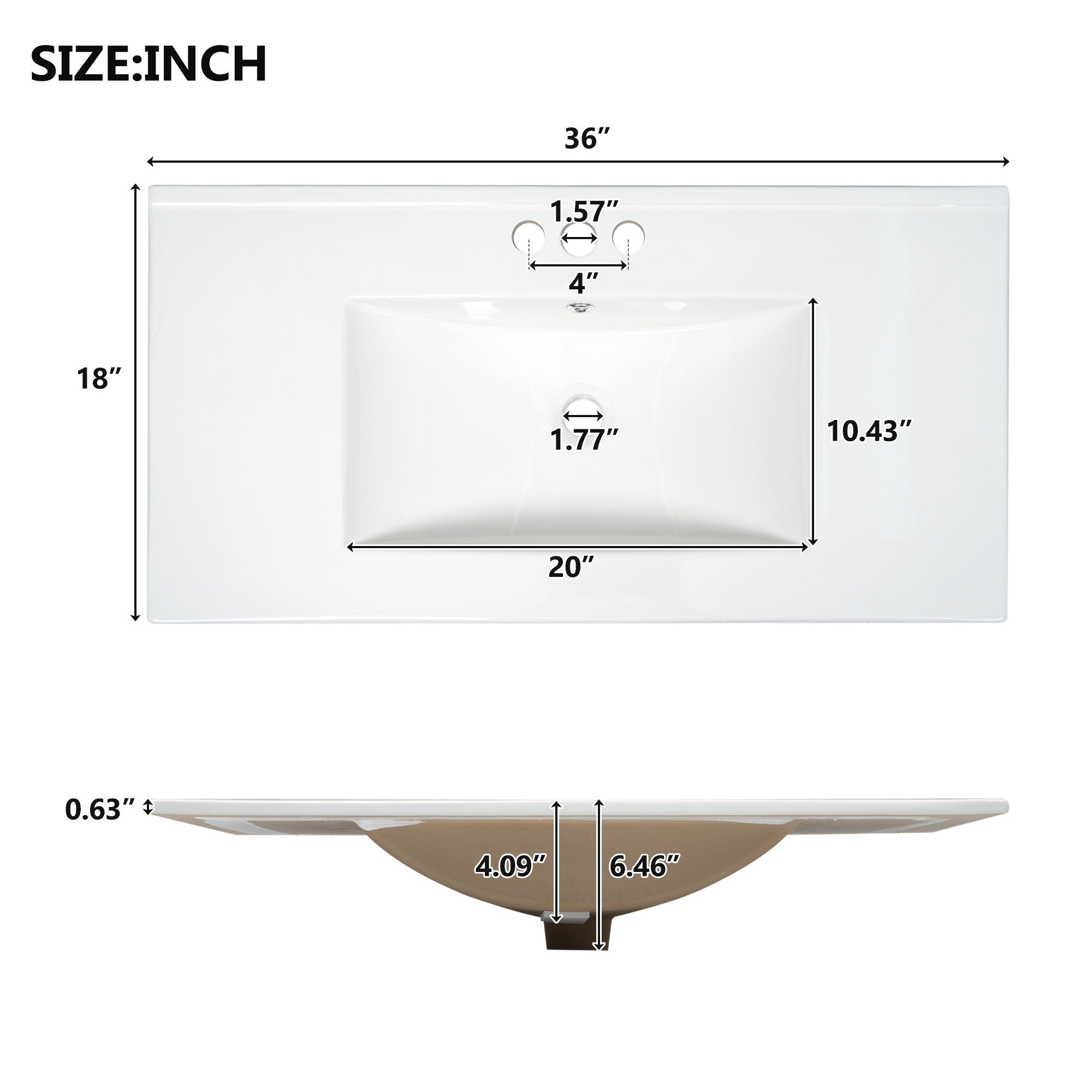 Shaker Free Standing Bathroom Vanity Cabinet With Sink, Soft Close Drawers And Doors - White