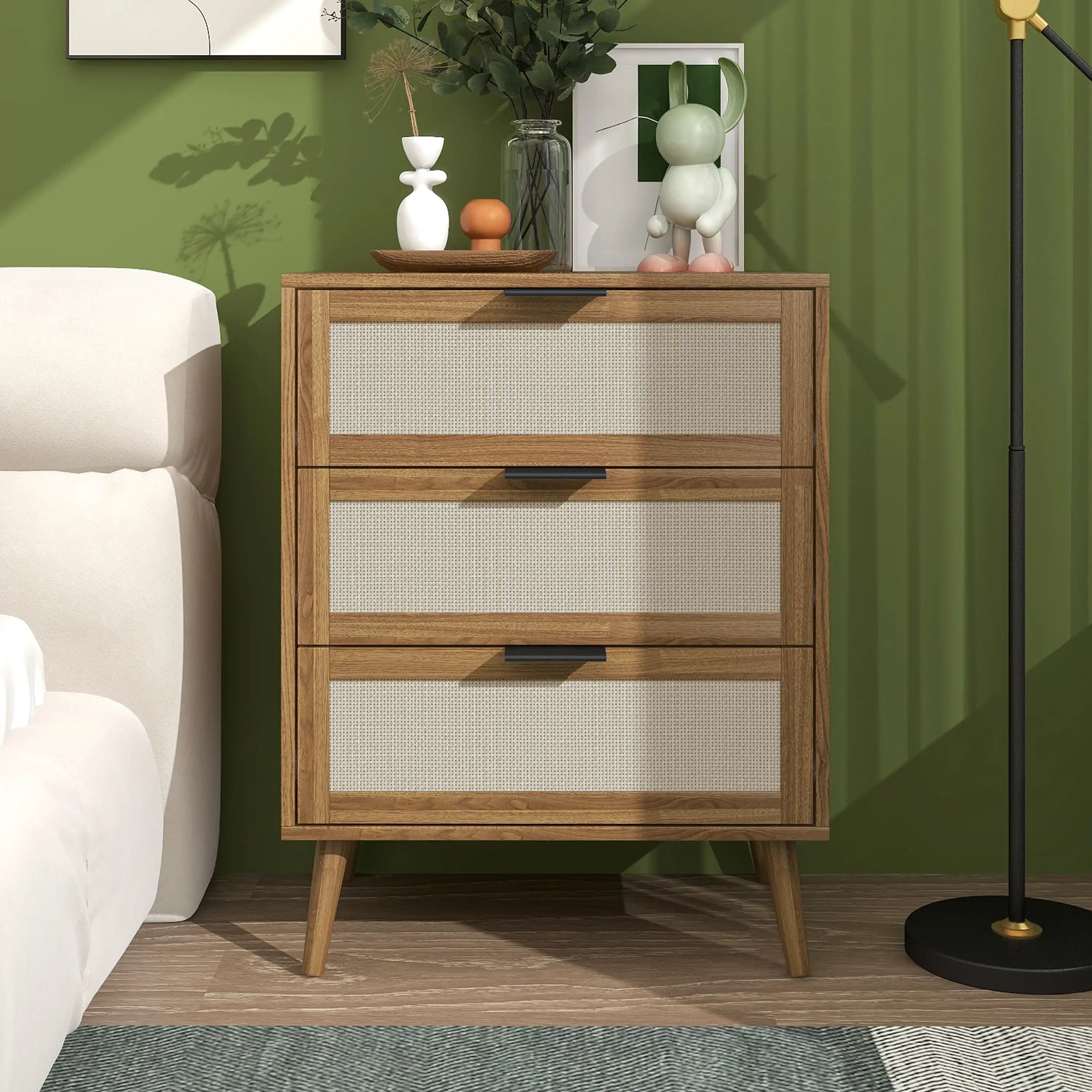 Rach 3 Drawer Nightstand