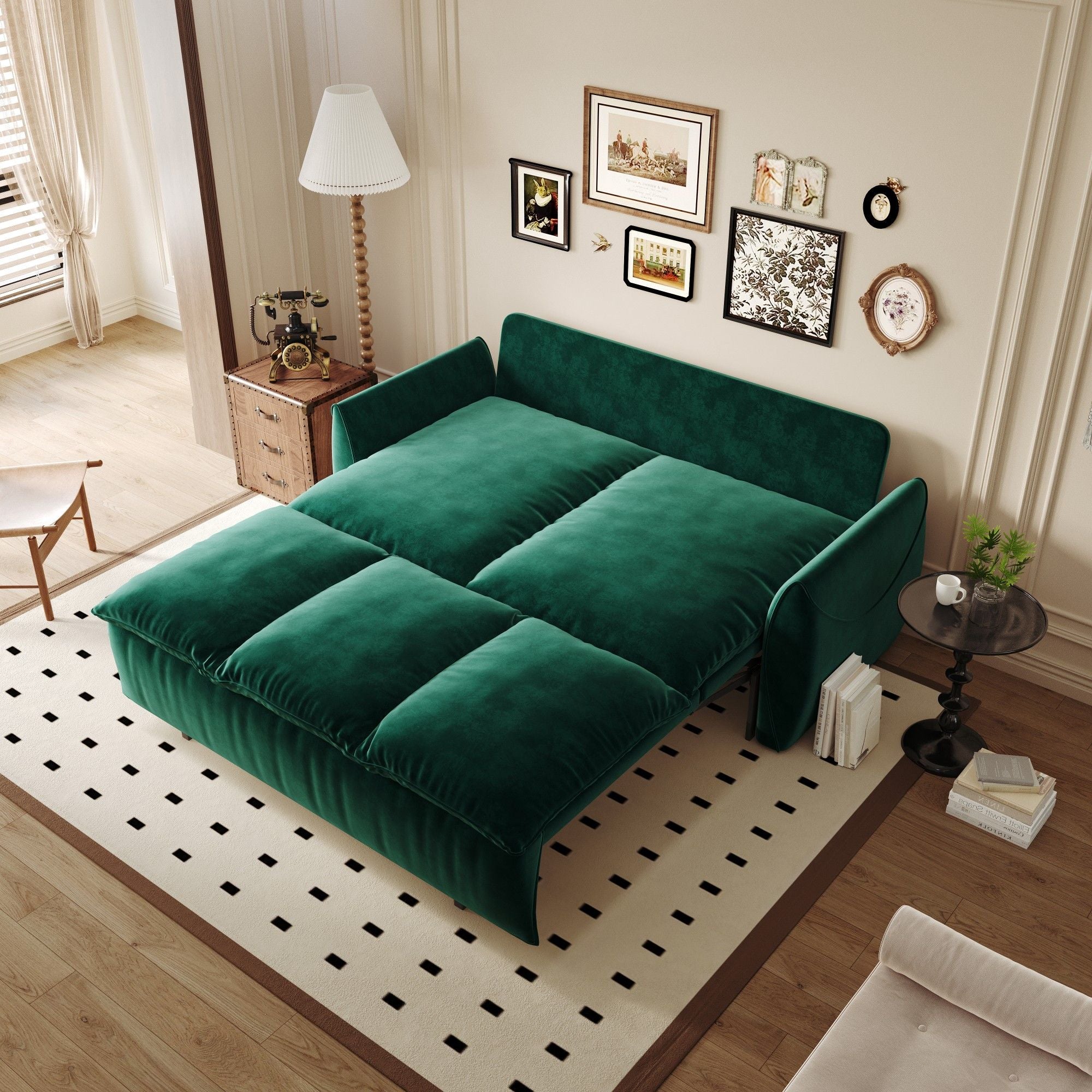 Pull Out Sofa Bed, 3 Seat Convertible Sleeper Sofa With 2 In 1 Pillow And Blanket Set