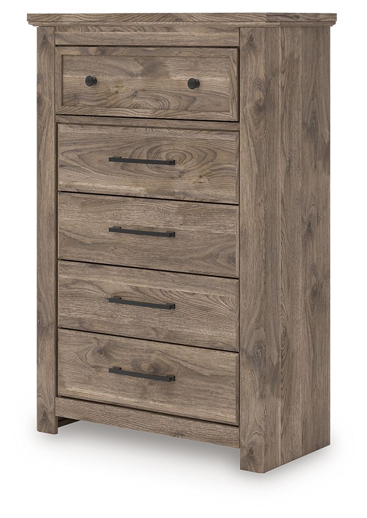 Rusticott - Five Drawer Chest - Brown - Best Buy Furniture