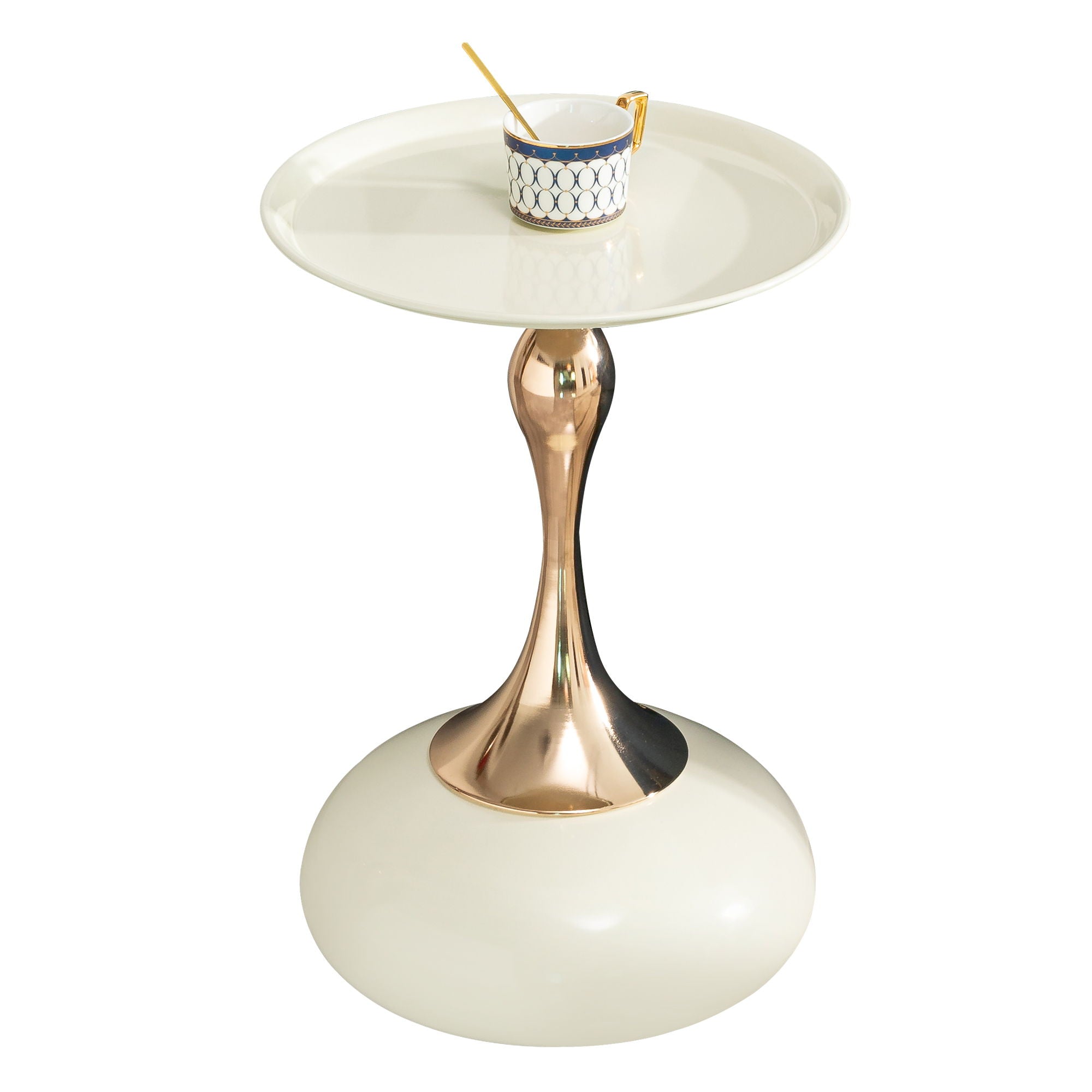 Modern Round Side Table For Small Spaces With Carbon Steel Construction