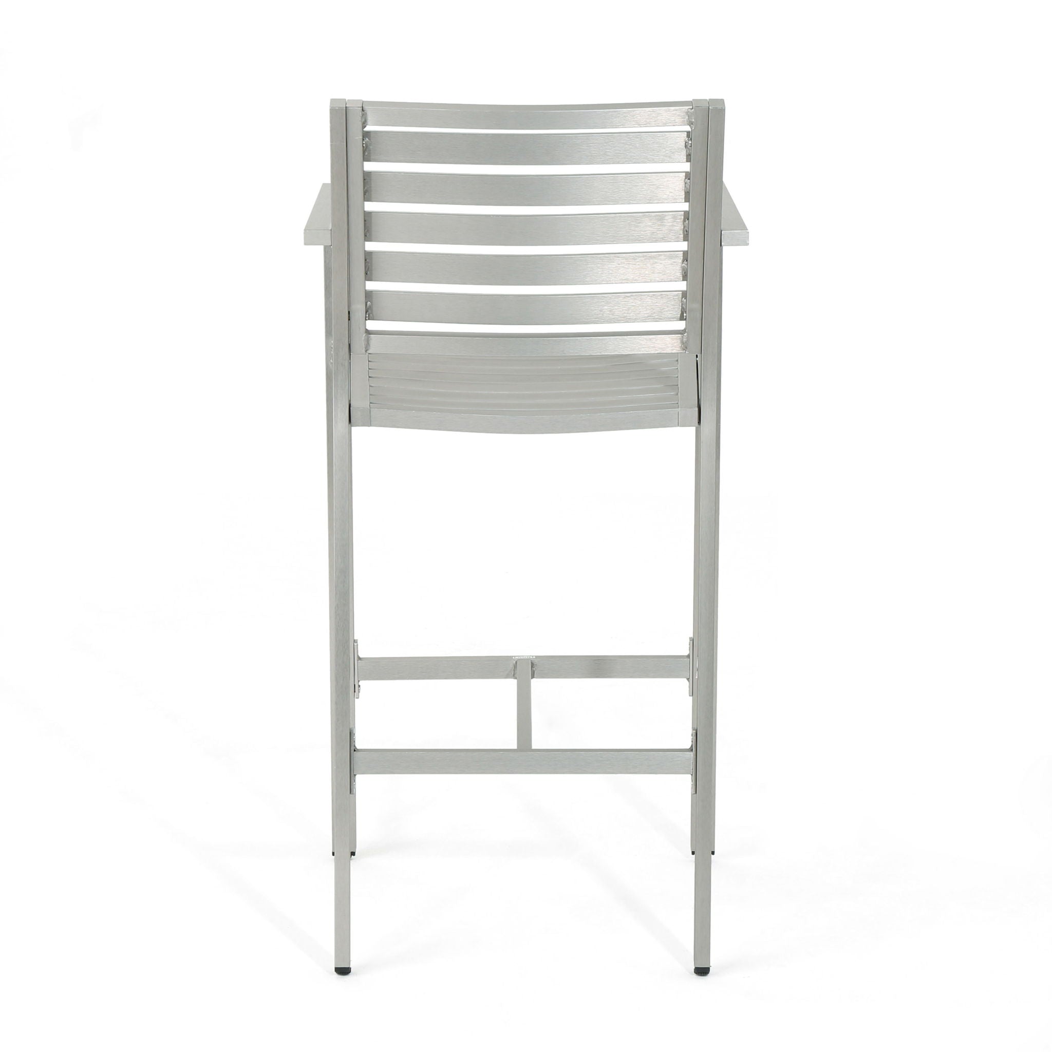 Outdoor Aluminum Rust Proof Barstools (Set of 2) - Silver