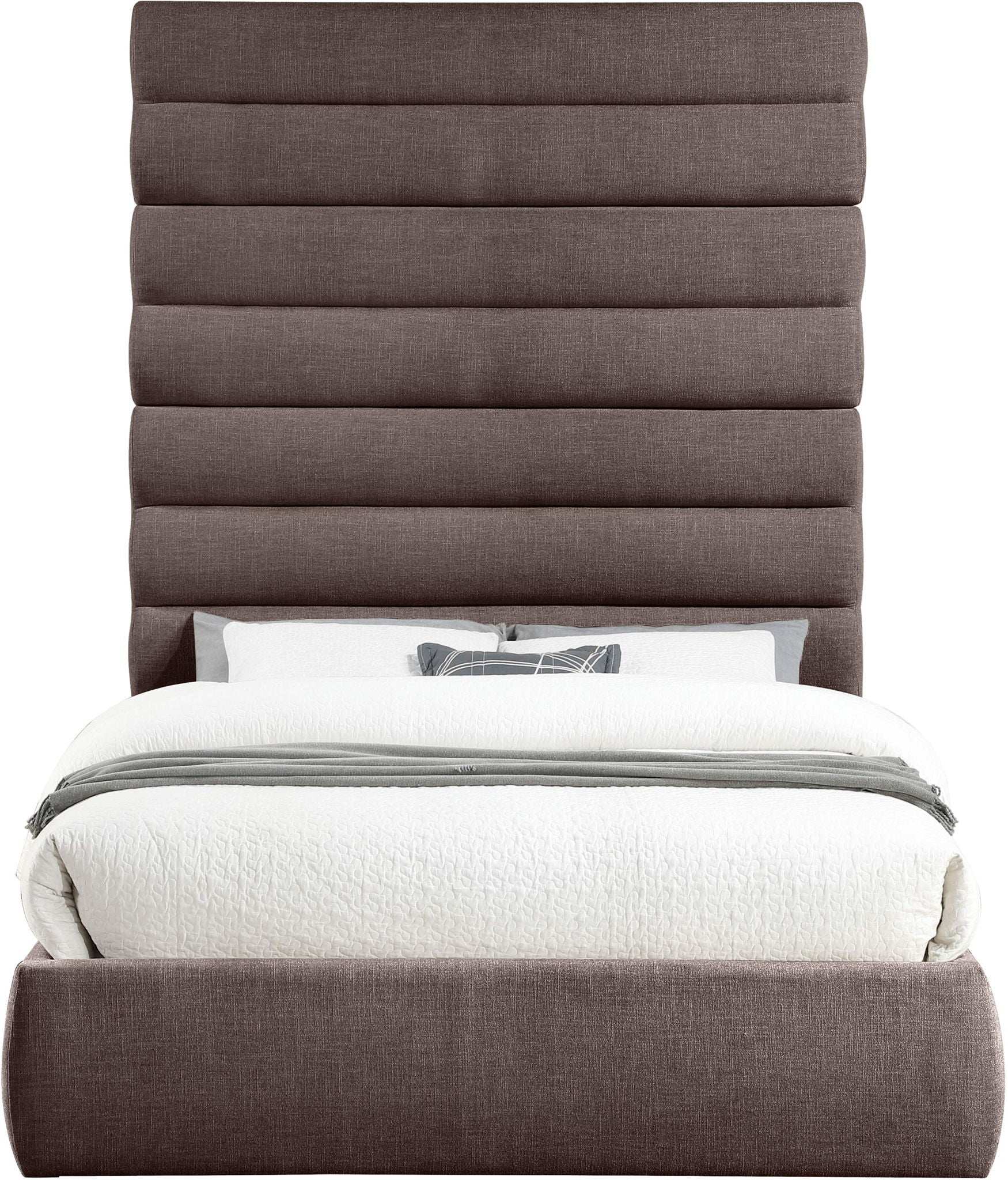 Adam - Linen Fabric Bed With 89" Headboard