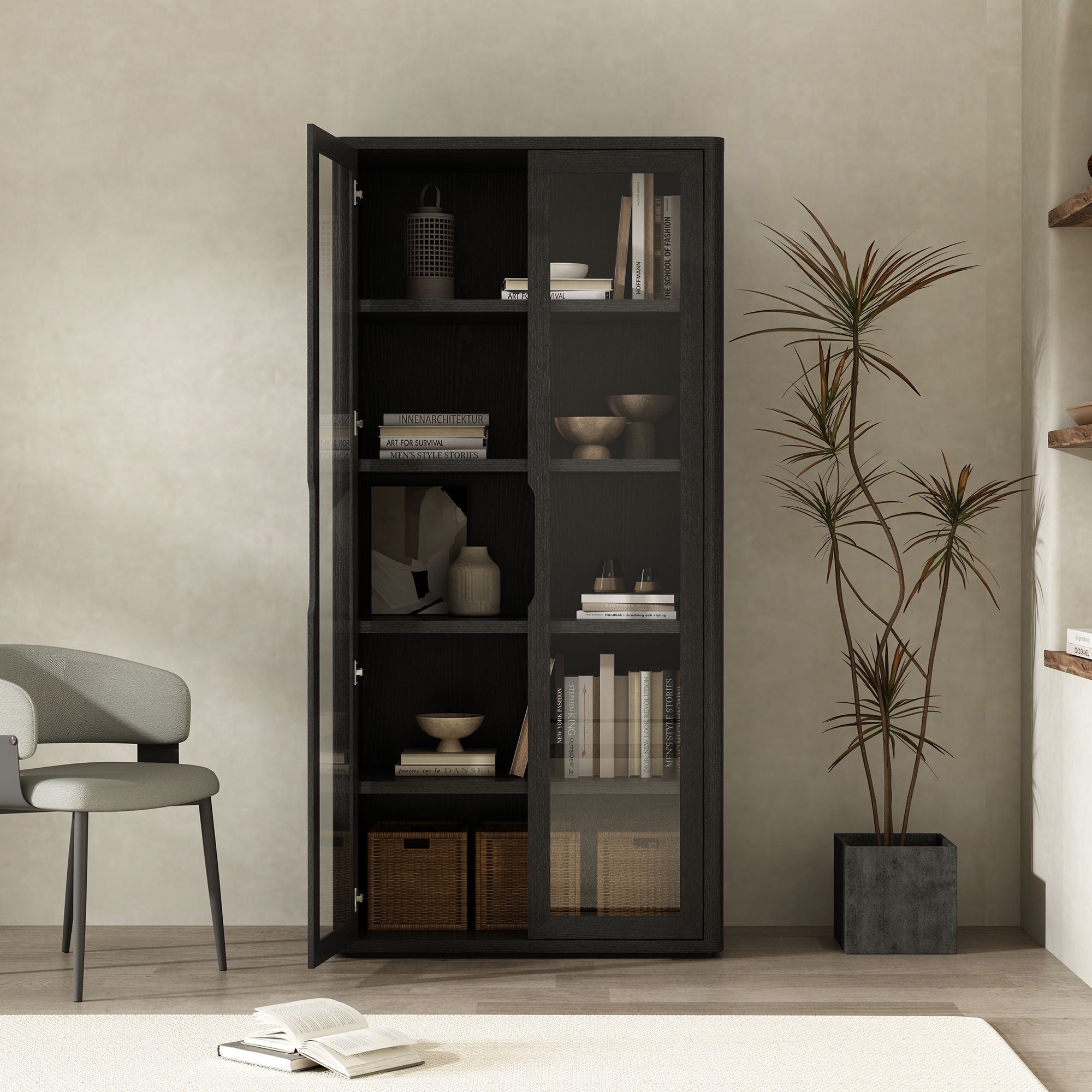 Rivington - Bookcase Cabinet With Glass Doors