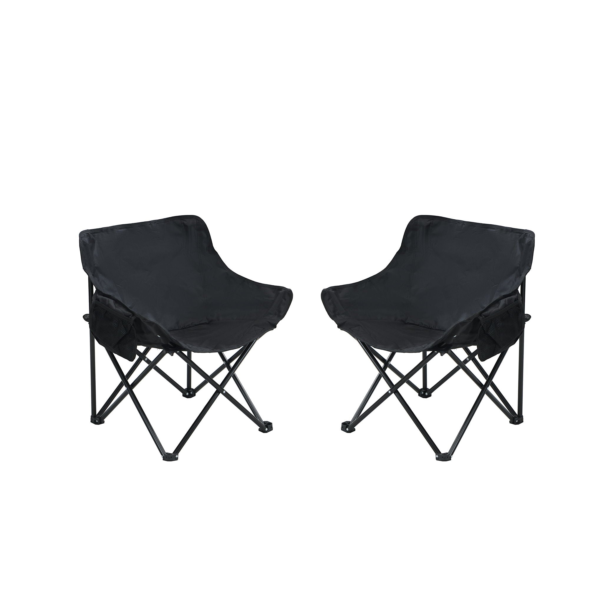 Portable Folding Camping Chairs With Carry Bag (Set of 2)