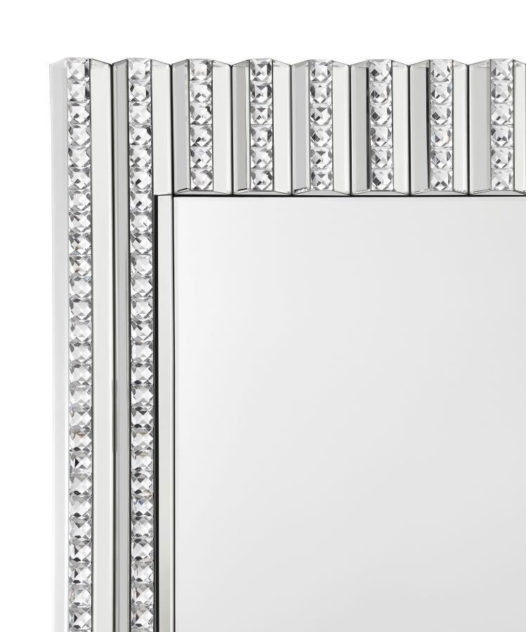 Aideen - Acrylic Crystal Wall Mirror - Silver - Best Buy Furniture