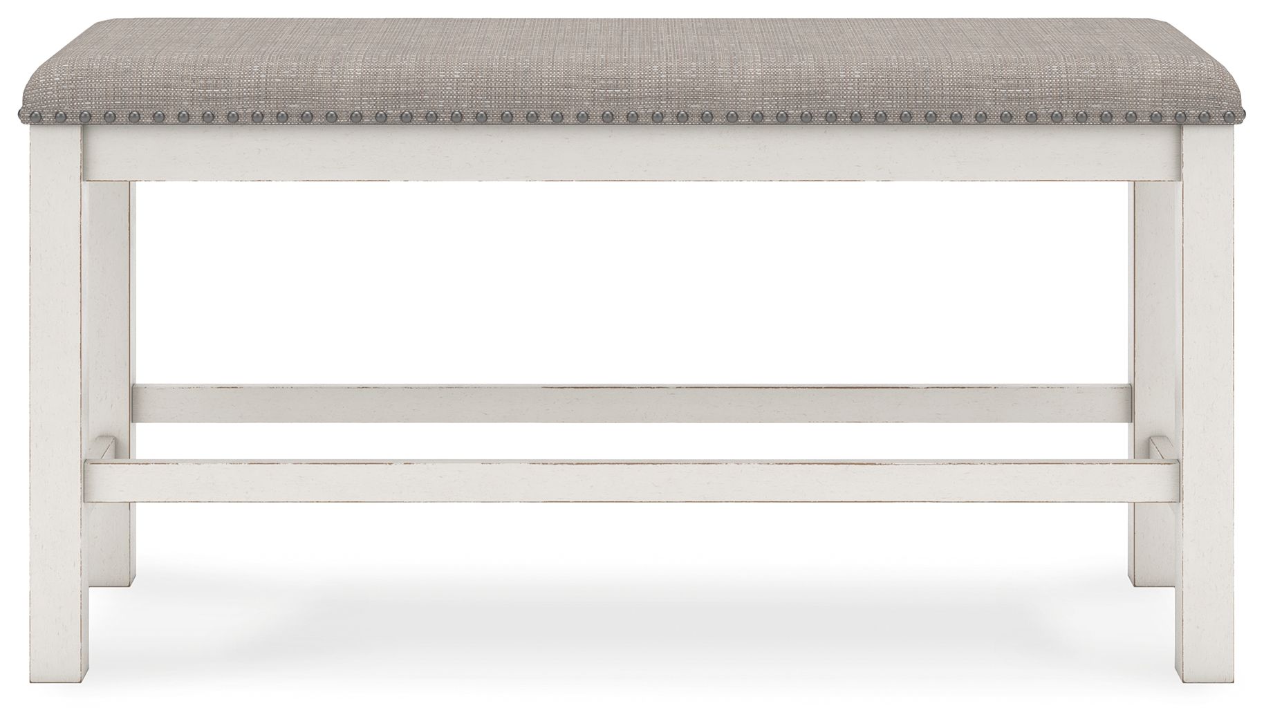 Robbinsdale - Dbl Counter Height Upholstered Dining Bench - Antique White - Best Buy Furniture
