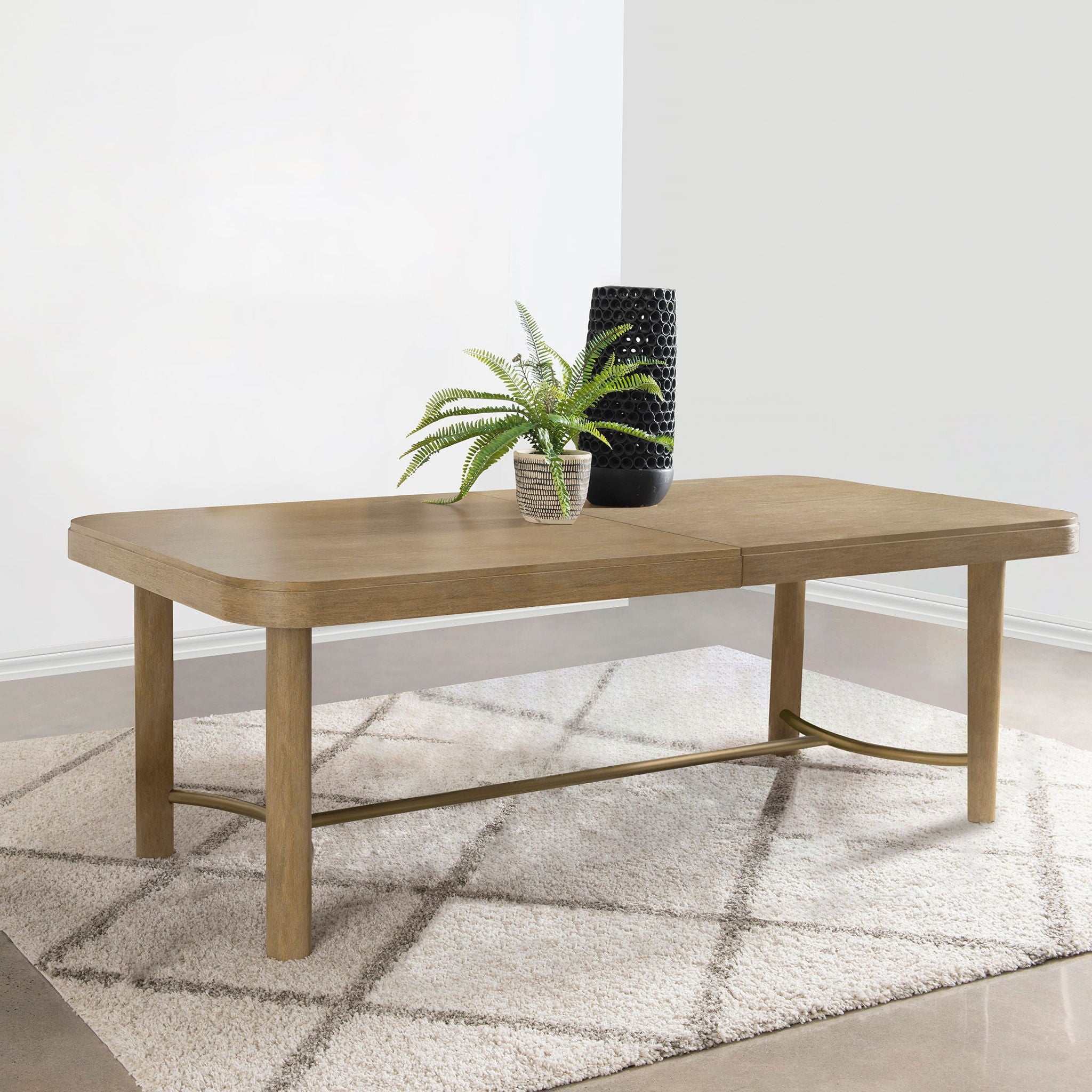 Benson - Extension Leaf Dining Table With Trestle Base - Sand