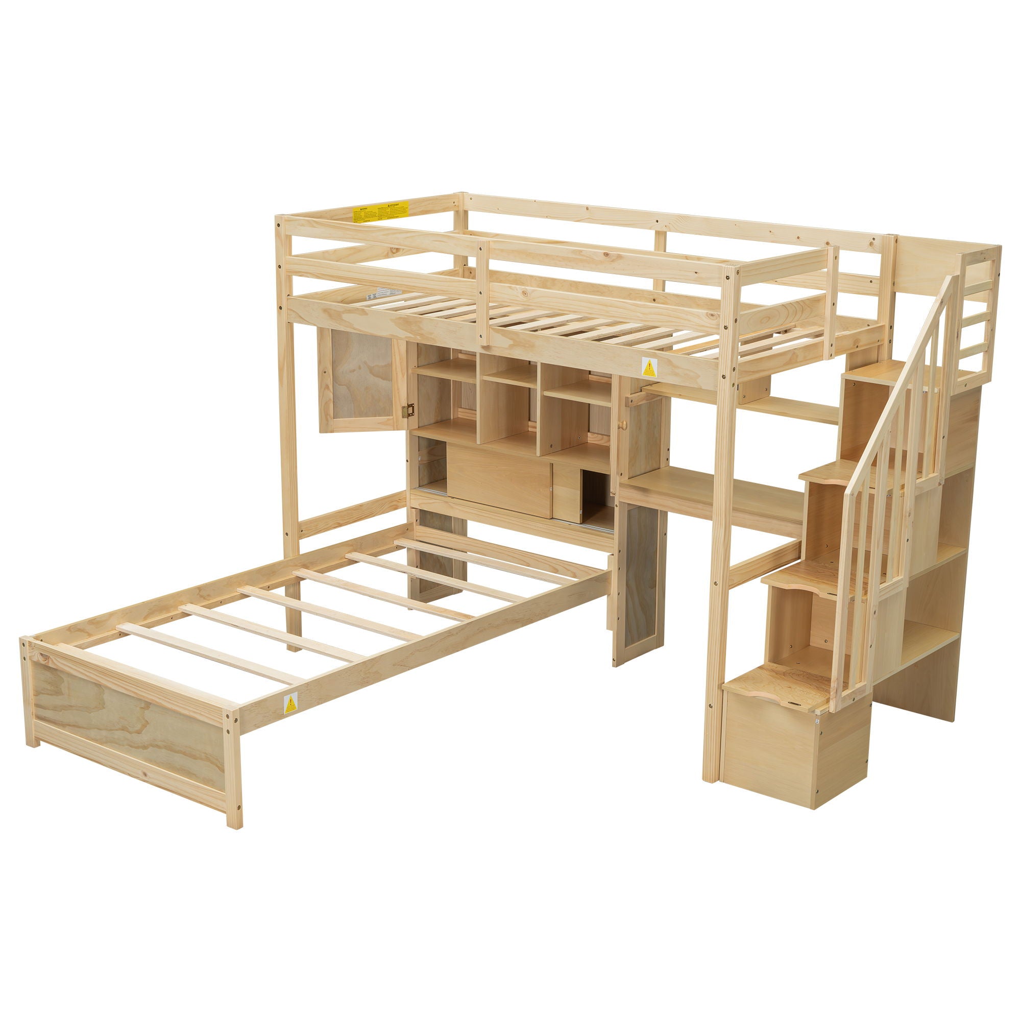 Loft Bed With Built In Desk And Staircase