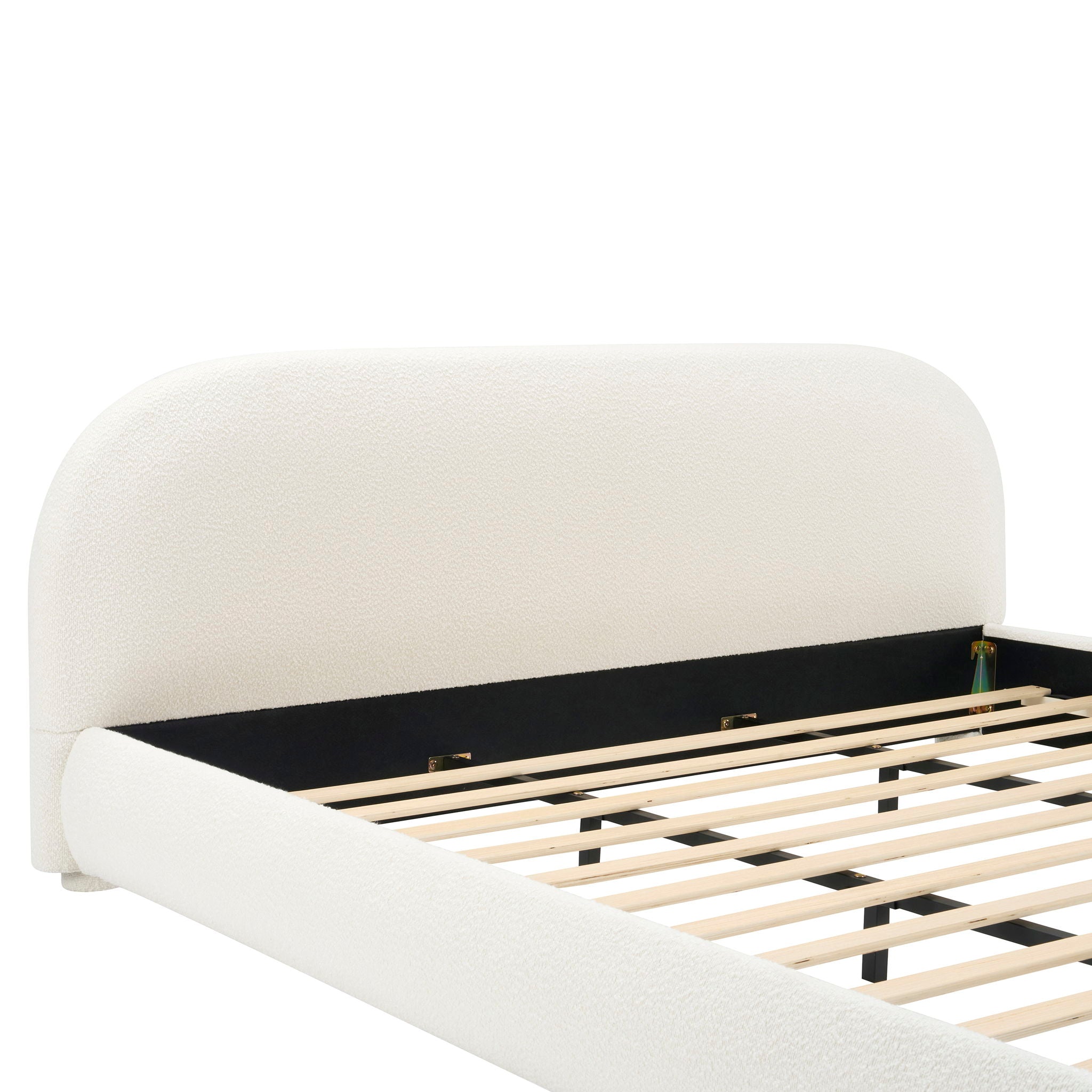 Upholstered Simple Modern Bedroom Bed With Curved Headboard