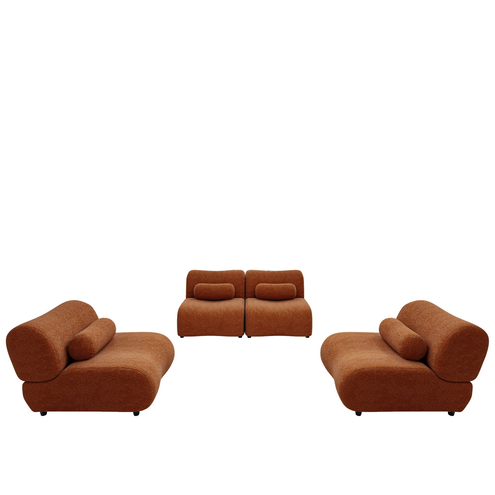 Modern L-Shaped Modular Sofa Set High Comfort Chenille Fabric
