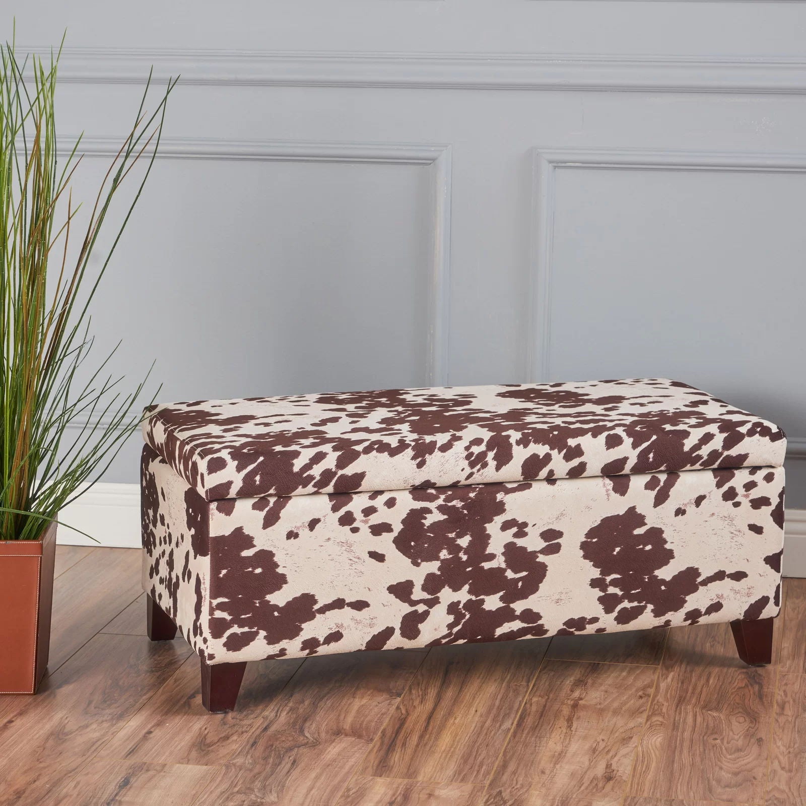 Storage Ottoman - Brown Multi