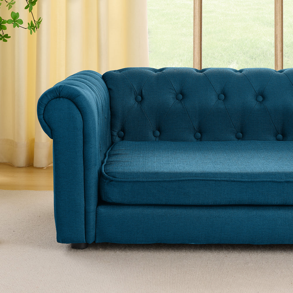 Elegant Rectangular Pet Bed for Big and Oversized Dogs - Dark Blue