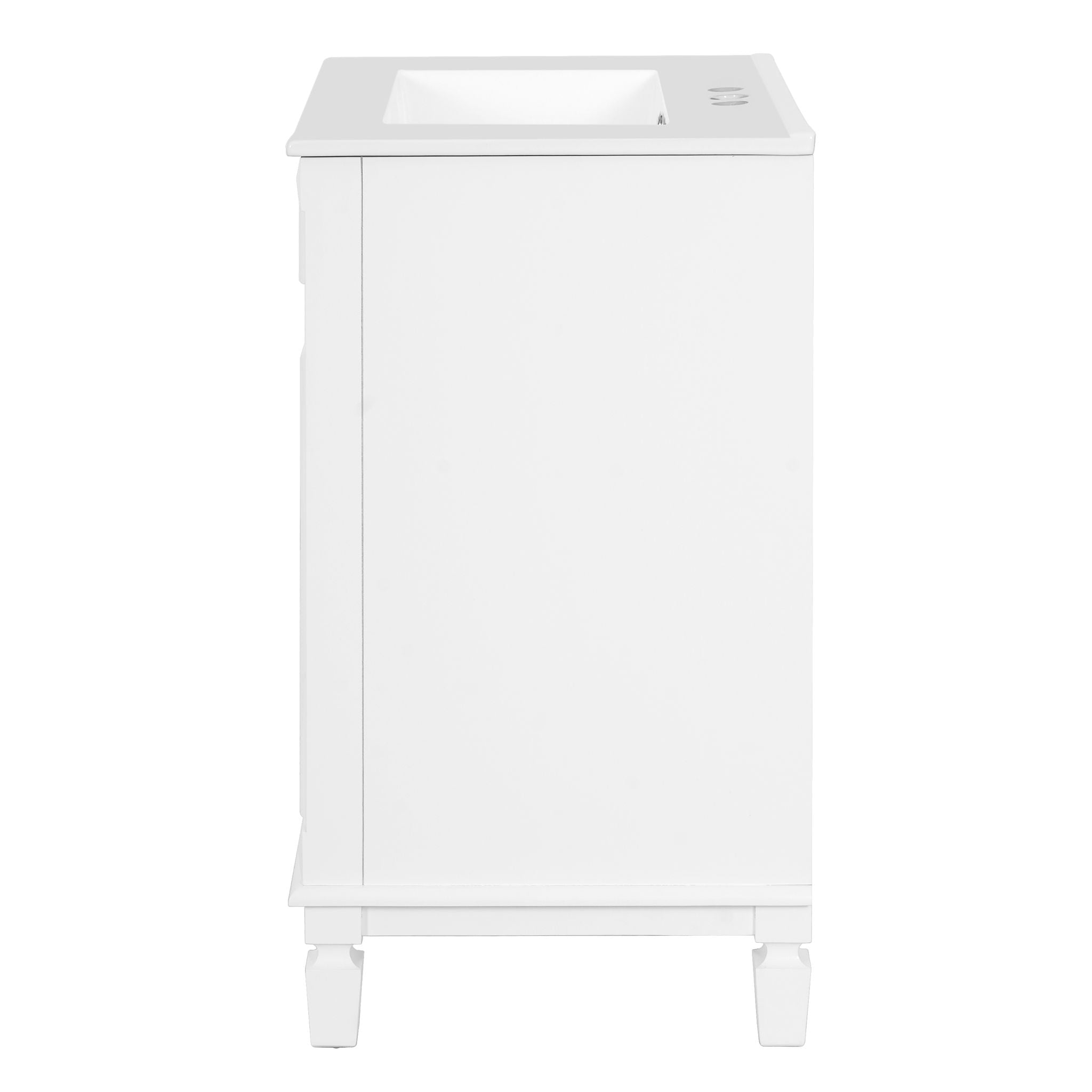 Bathroom Vanity With Sink, Compact Cabinet & 2 Drawers And Adjustable Shelf