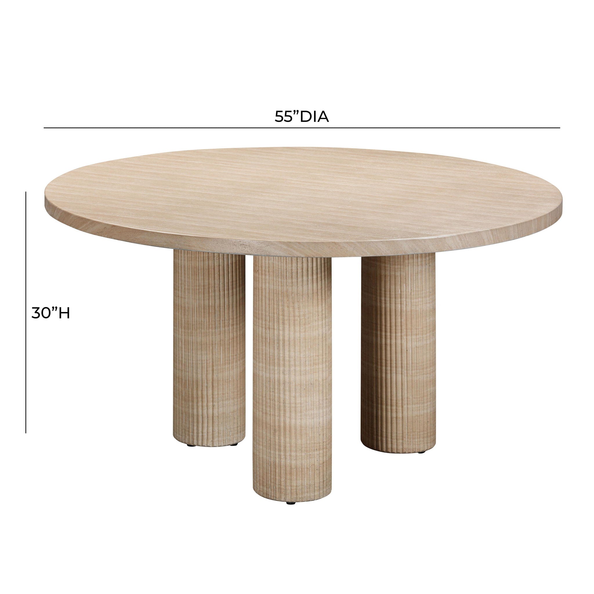 Patti - Textured Indoor / Outdoor Round Dining Table - Travertine