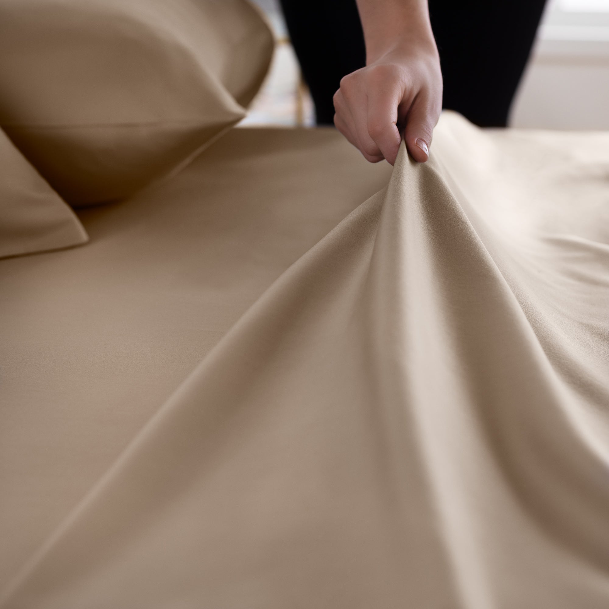 Linenspa 600TC Cotton Blend Queen Pillowcase Set - Sand