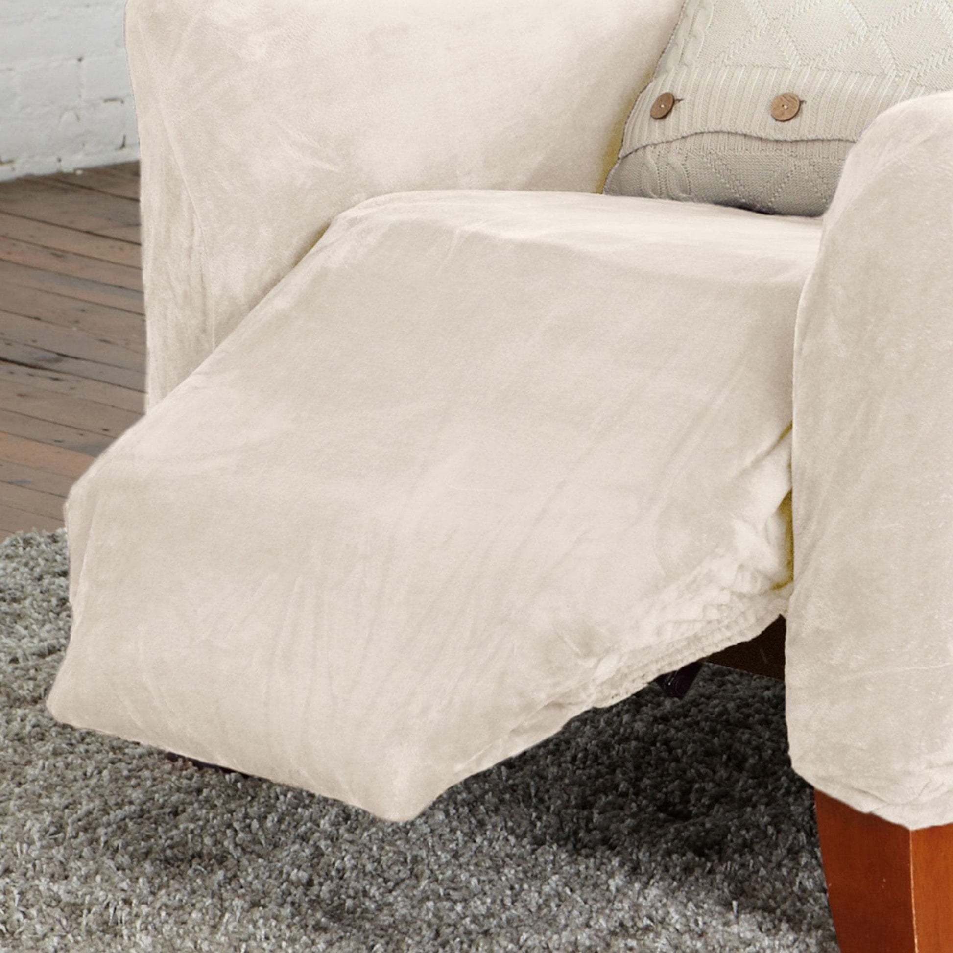 Velvet Stretch Slipcover - Gale Collection - Best Buy Furniture