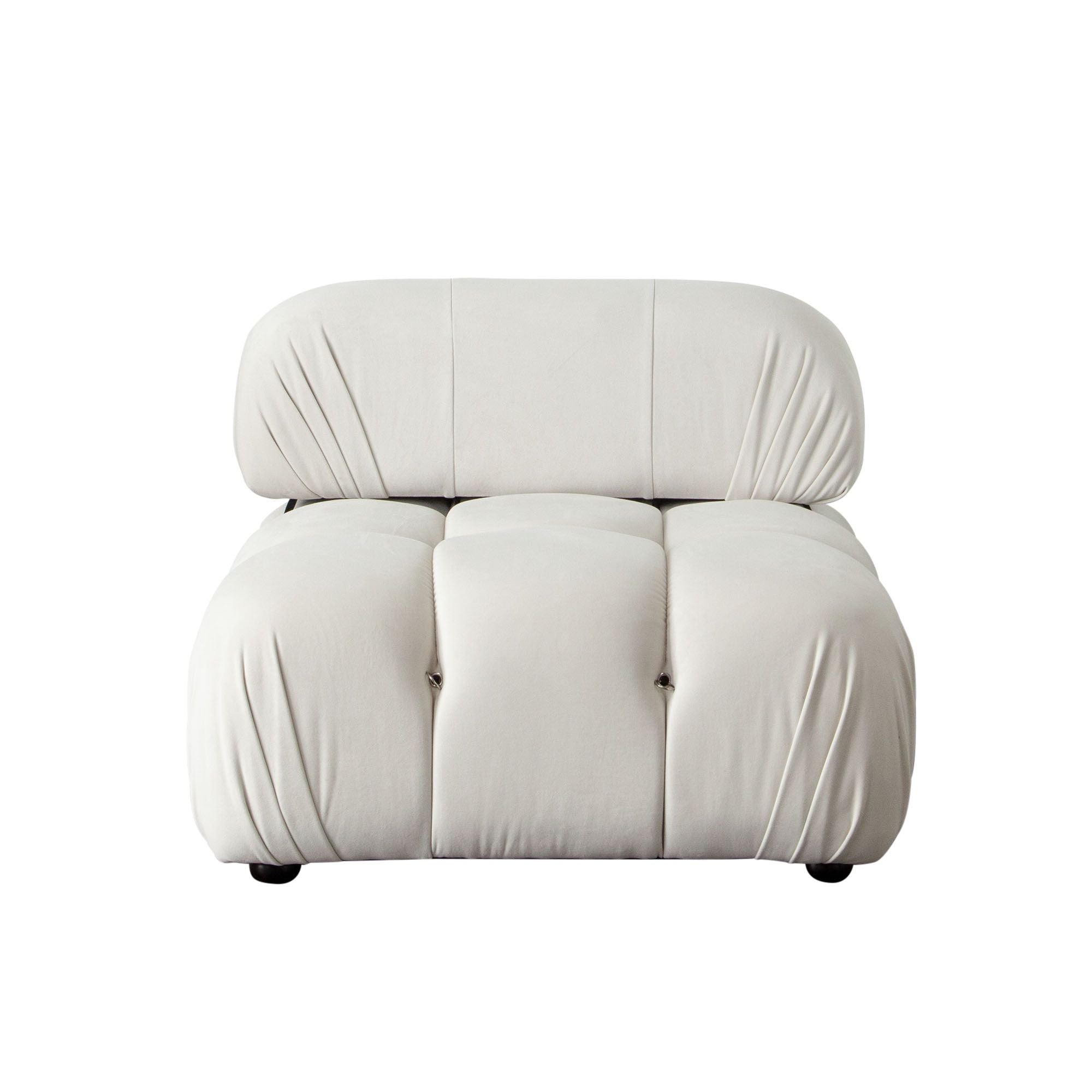 Paloma Armless Chair – Light Cream Velvet