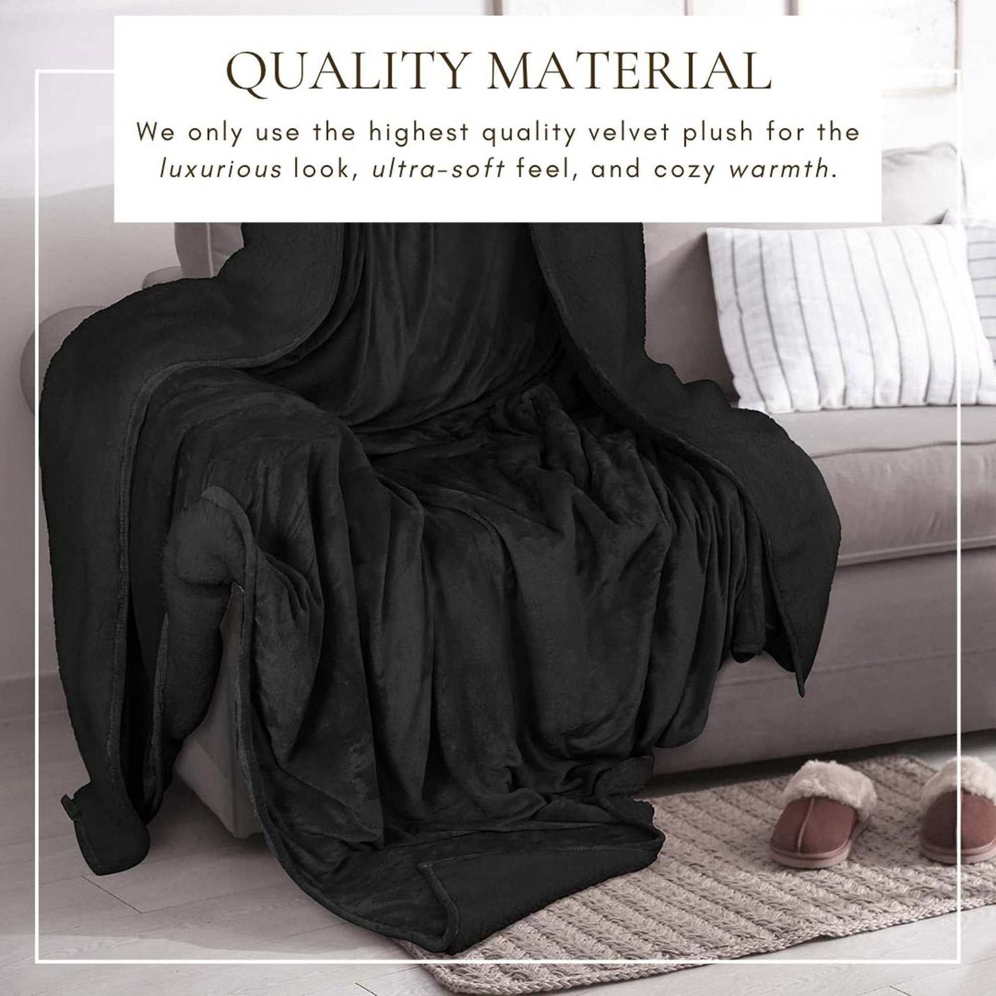 Velvet Plush Sherpa Bed Blanket - Sherpa Fleece Collection - Best Buy Furniture