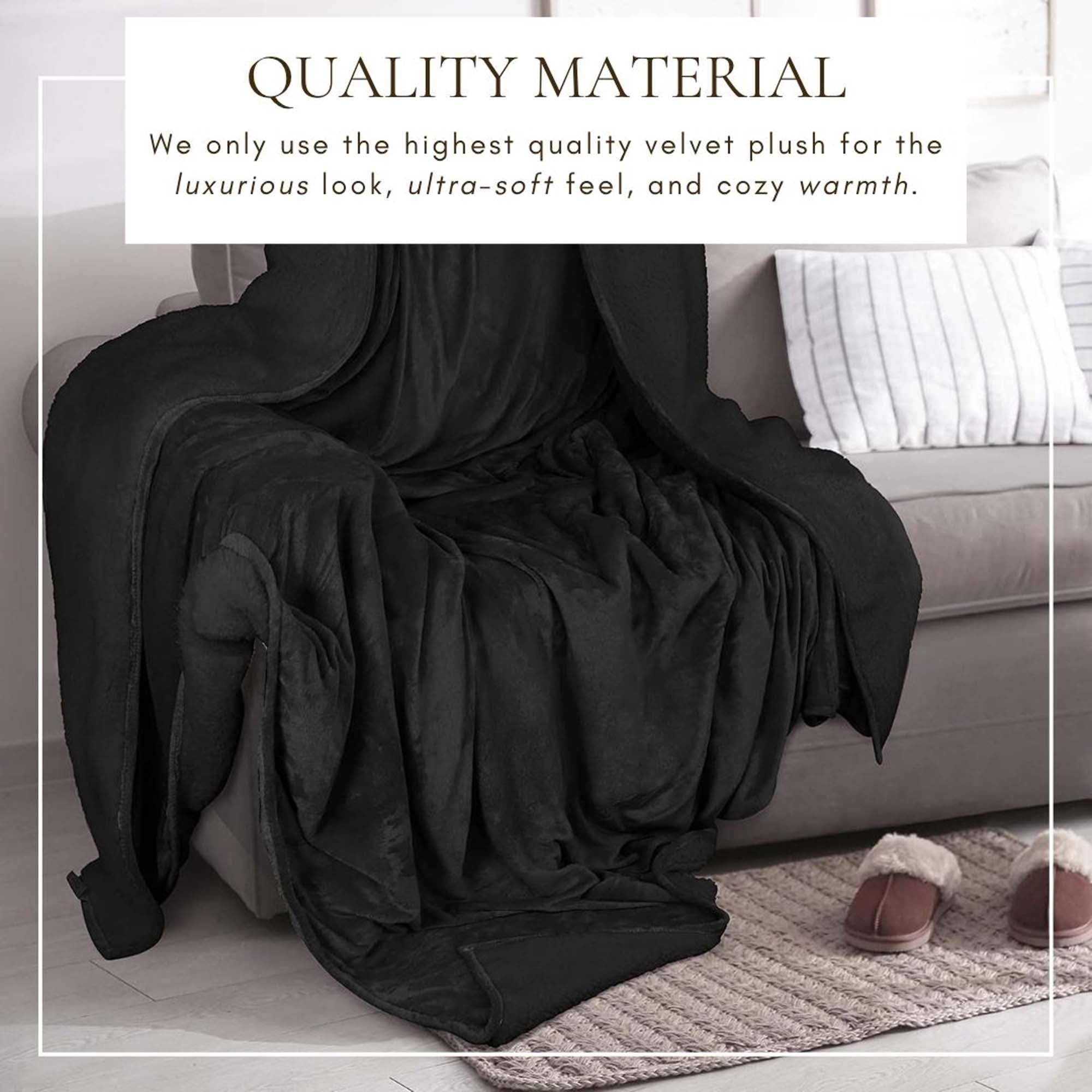 Velvet Plush Sherpa Bed Blanket - Sherpa Fleece Collection - Best Buy Furniture