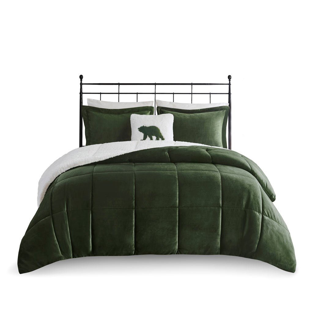 Full/queen plush to sherpa down alternative comforter set - Tuesday Morning - Quilts & Comforters