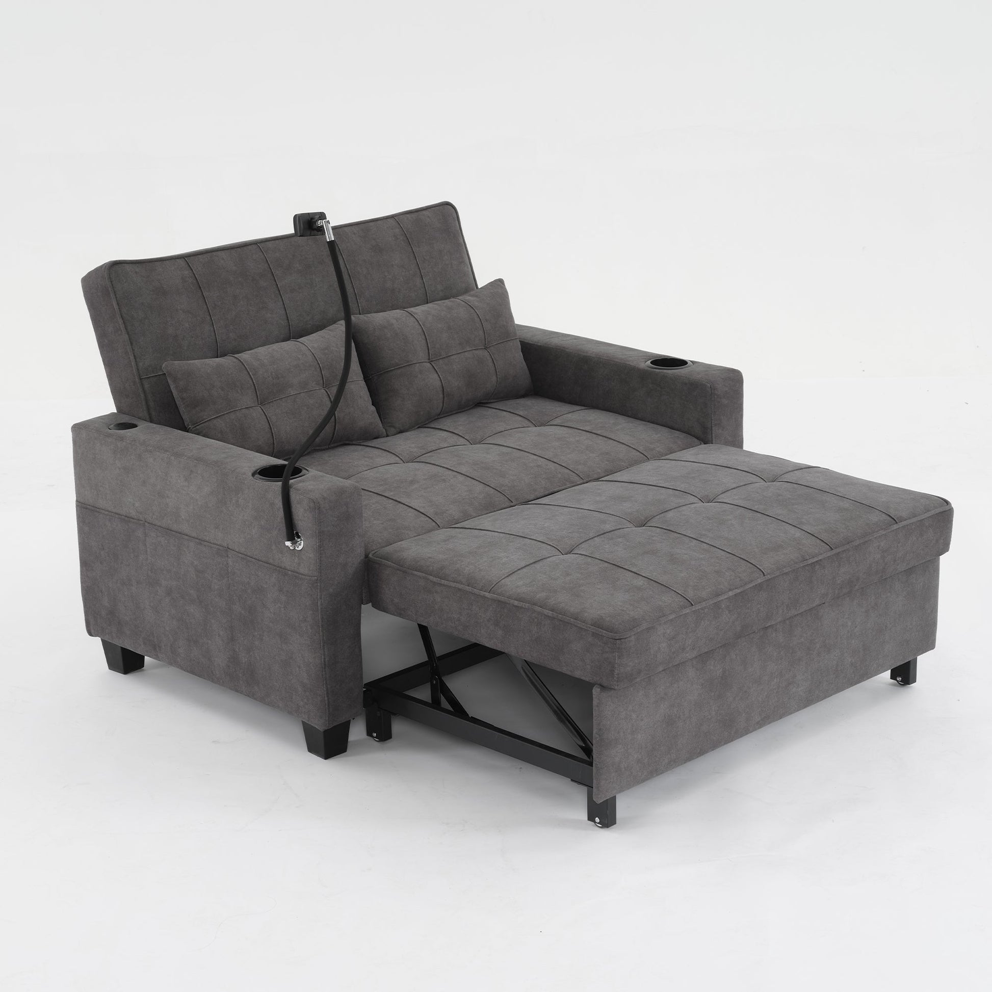 Futon chair bed convertible chair 3 - in - 1 pull out sleeper chair beds with usb - Tuesday Morning - Sleeper Chairs