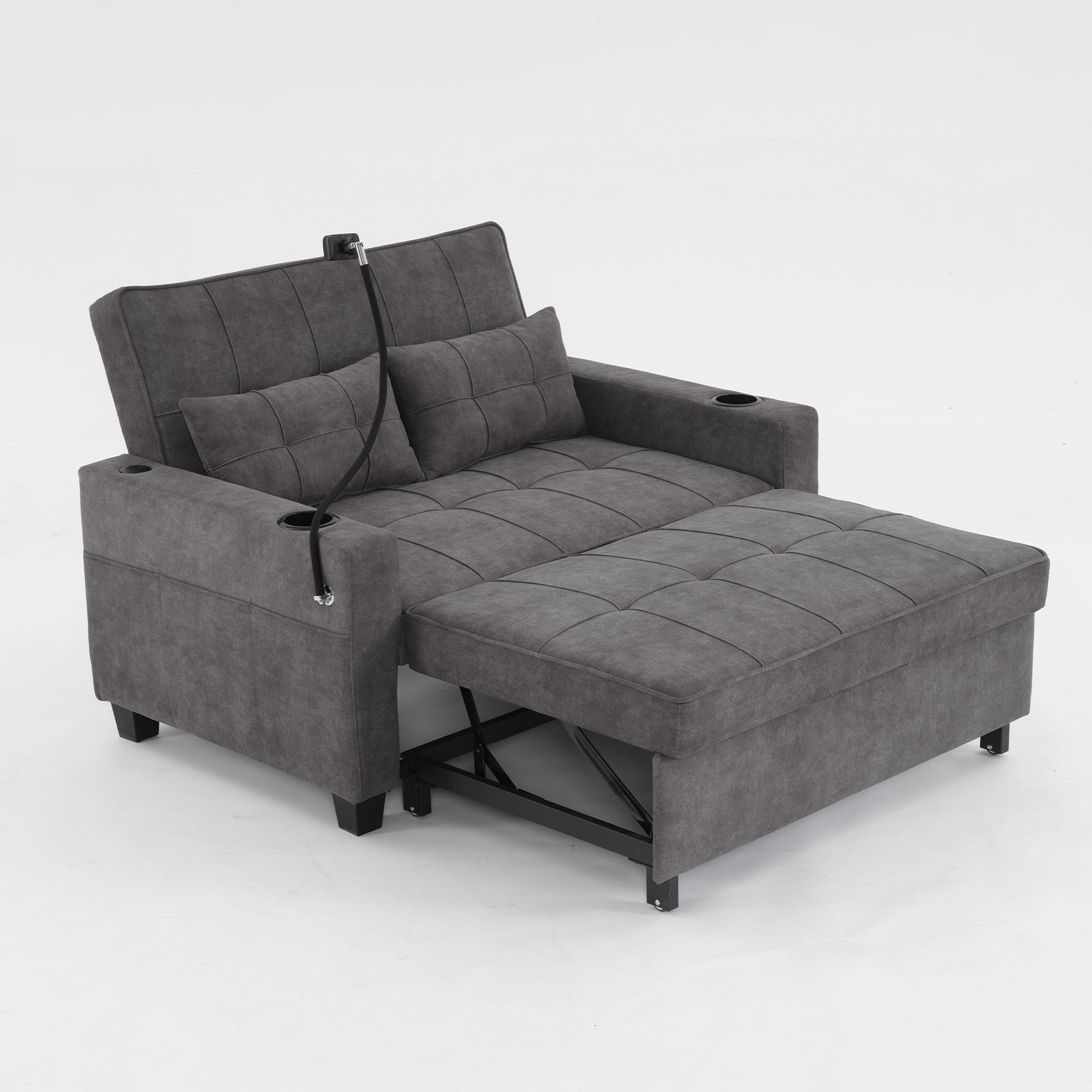 Futon chair bed convertible chair 3 - in - 1 pull out sleeper chair beds with usb - Tuesday Morning - Sleeper Chairs