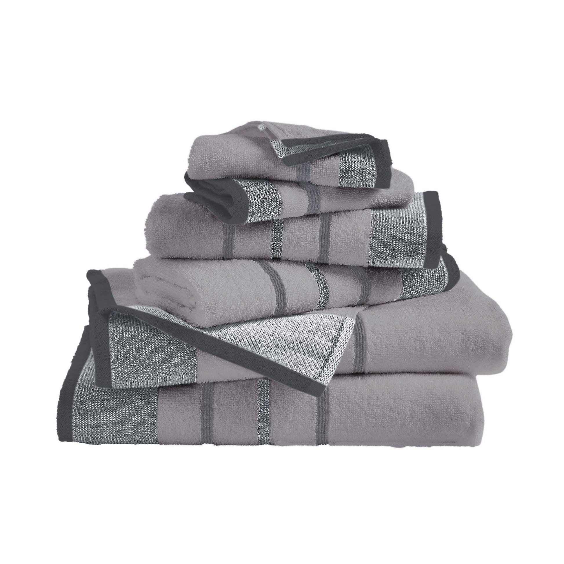 Decorative Cotton Stripe Bath Towel Set - Noelle Collection - Best Buy Furniture