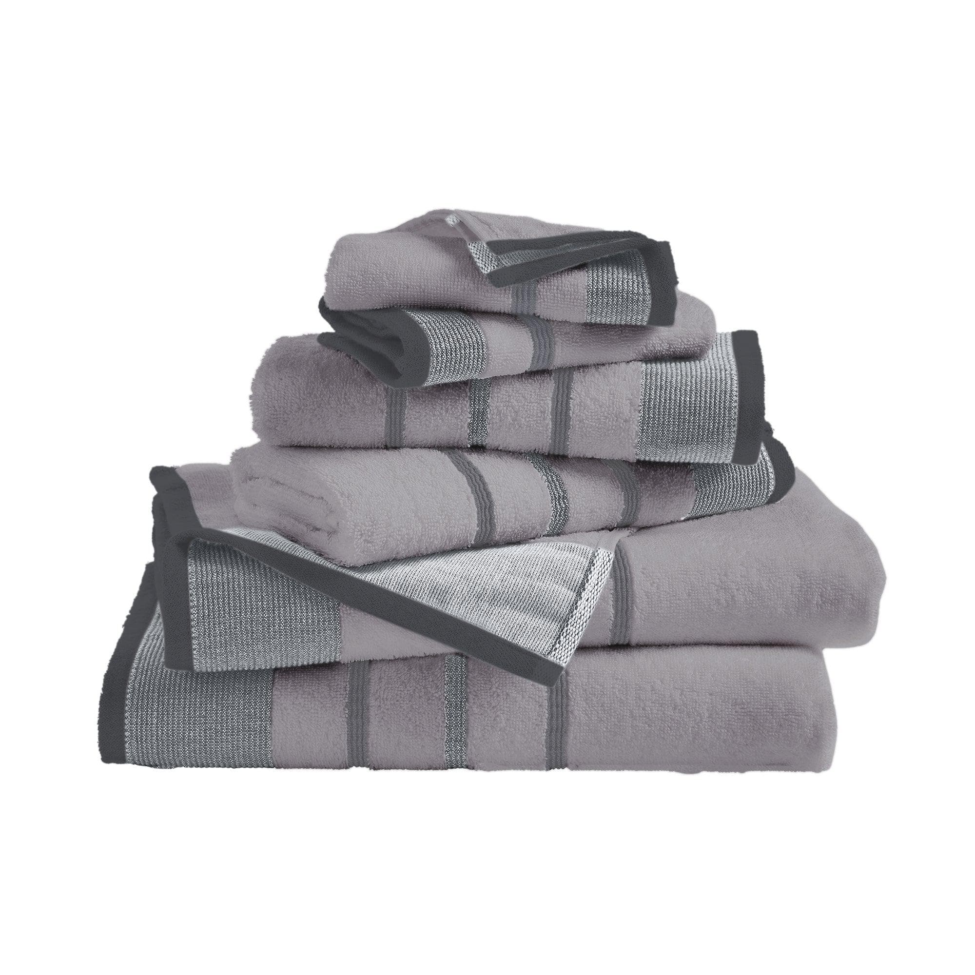 Decorative Cotton Stripe Bath Towel Set - Noelle Collection - Best Buy Furniture
